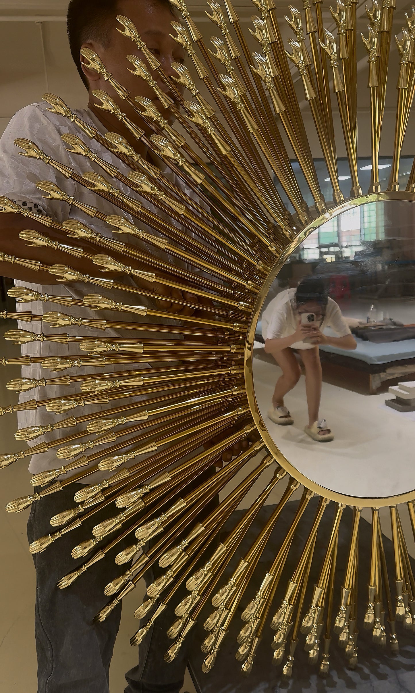 PURE COPPER GODDESS MIRROR HIGH-END VILLA DECORATION