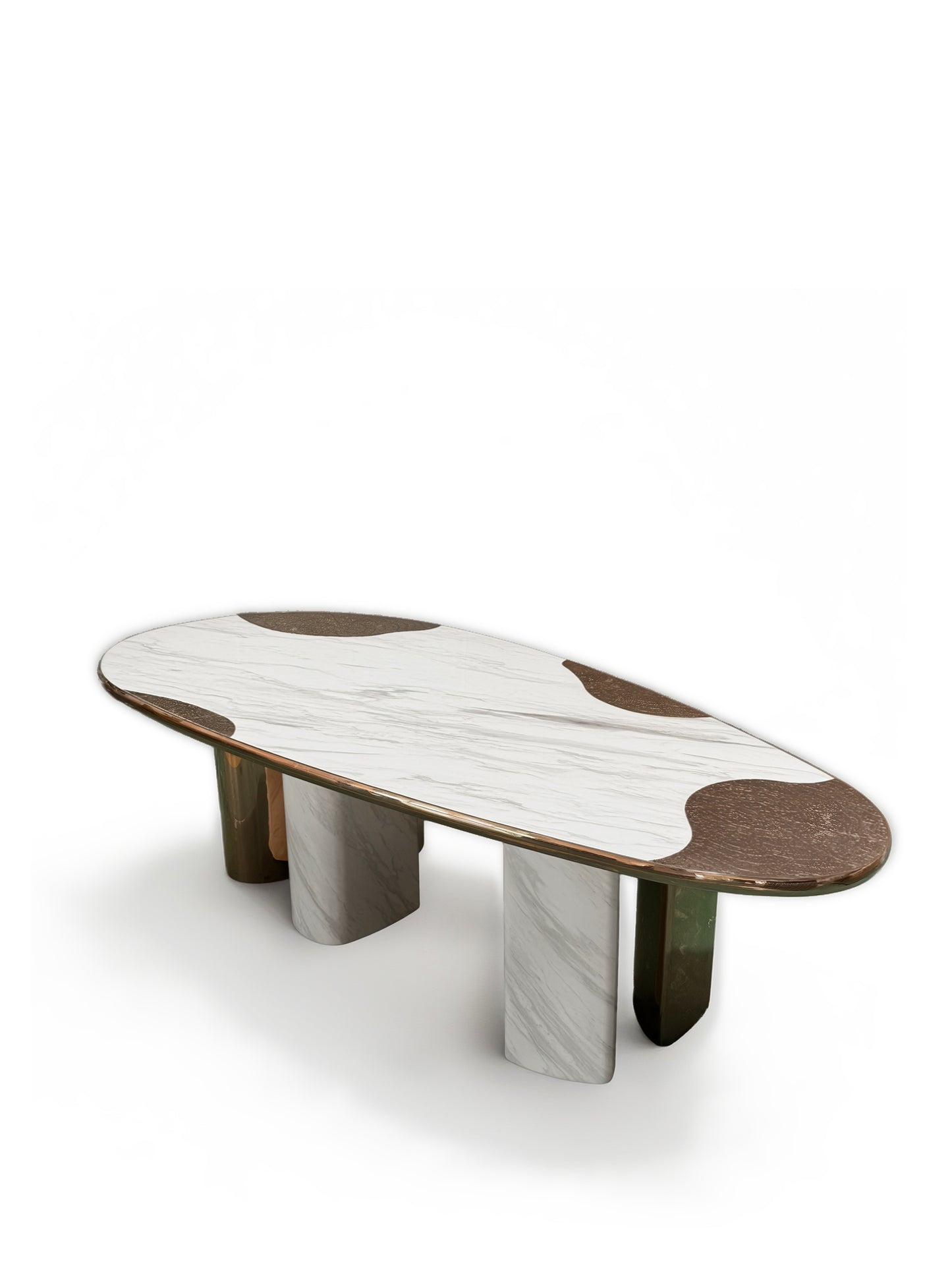 Oval marble high-end dining table for multiple people