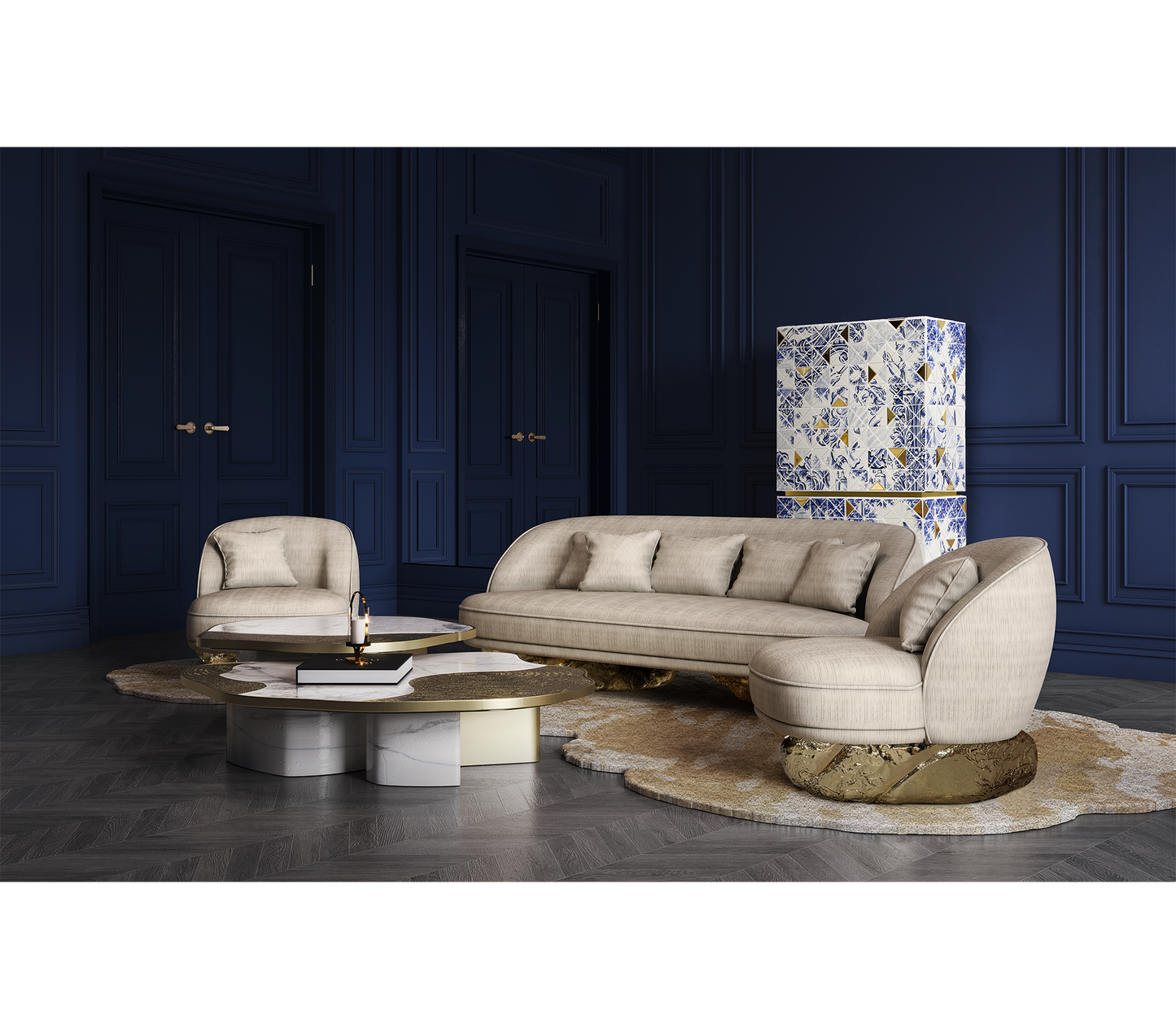 Luxurious Brass hammering technique angra armchair