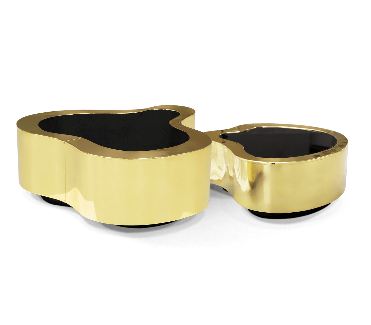 WAVE POLISHED BRASS CENTER TABLE