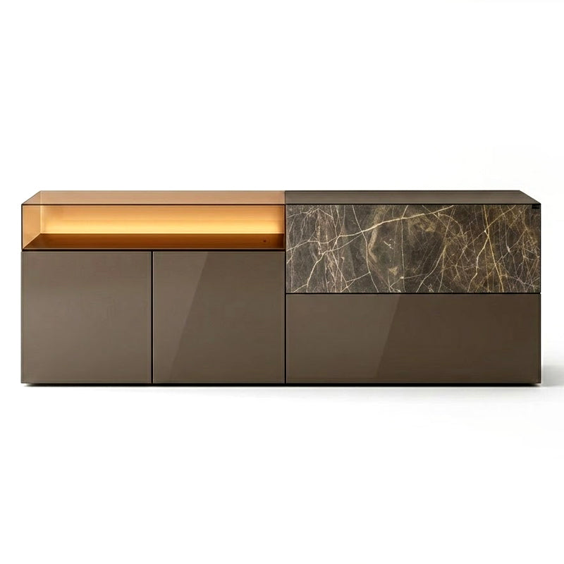 36E8 Glass Living Room High-End Minimalist Solid Wood Sideboard