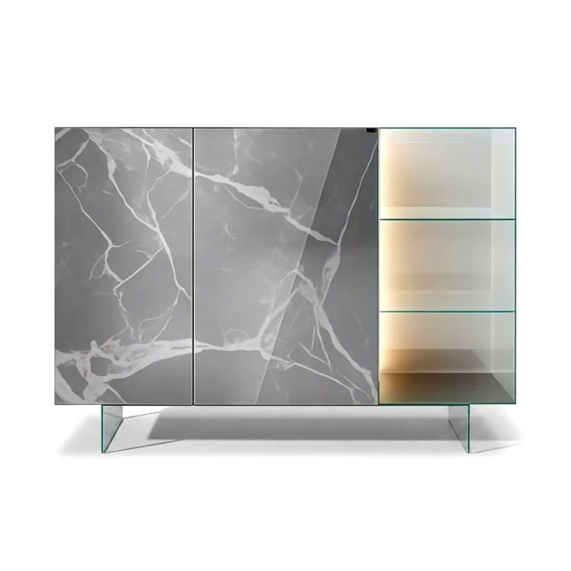 36E8 Glass Upscale Marble Artistic Simple Glass Display Sideboard