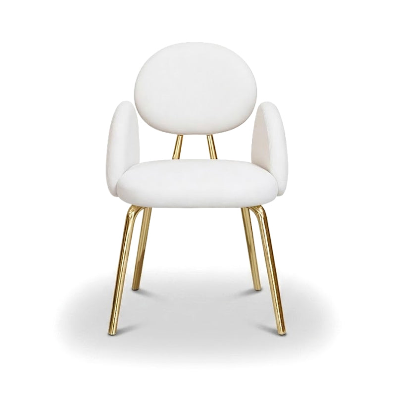 Althea Villa Dining Room Luxury Metal Unique Art Fabric Dining Chair