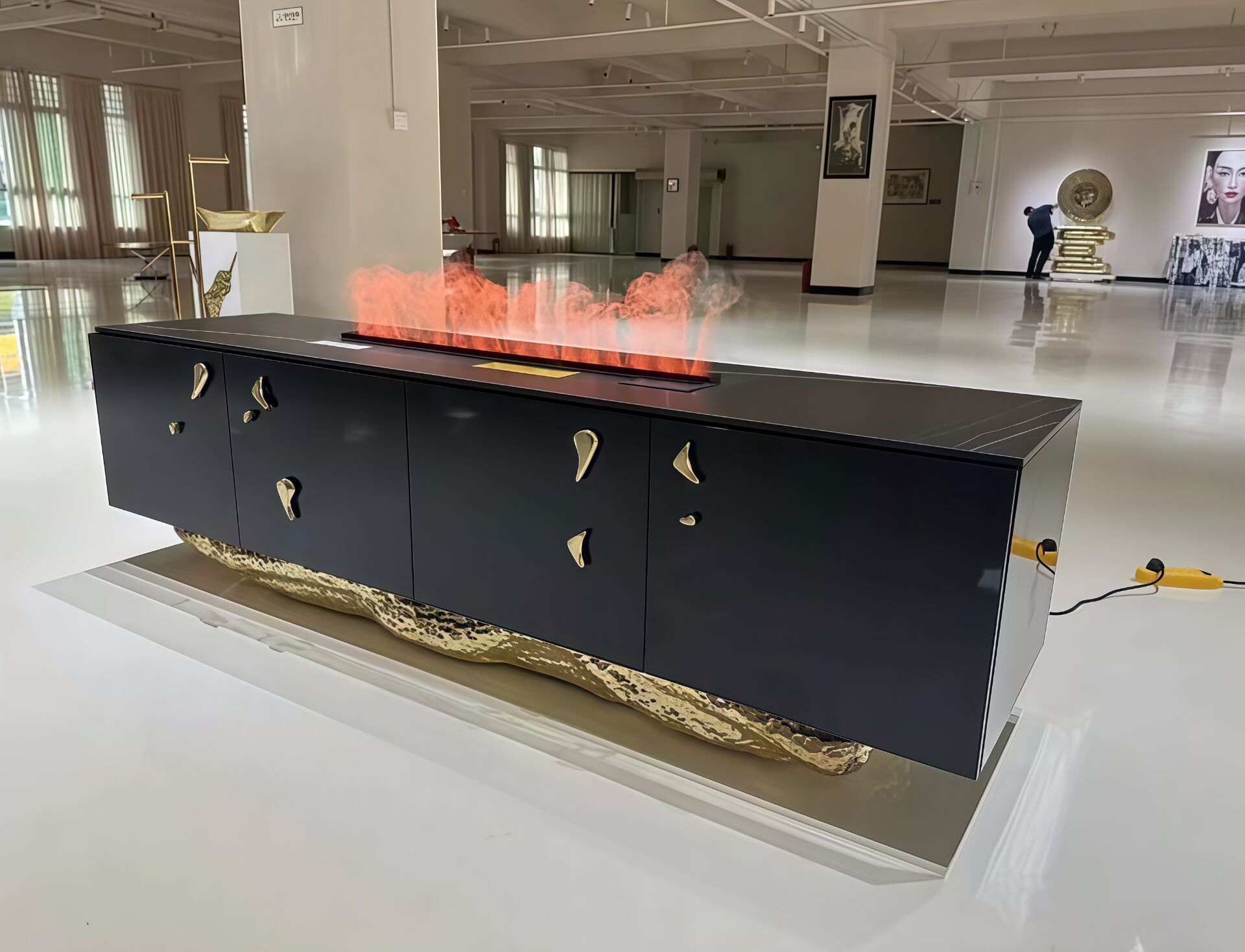 مدفأة فنية معدنية رخامية فاخرة خفيفة الوزن على الطراز الإيطالي من ANGRA 
