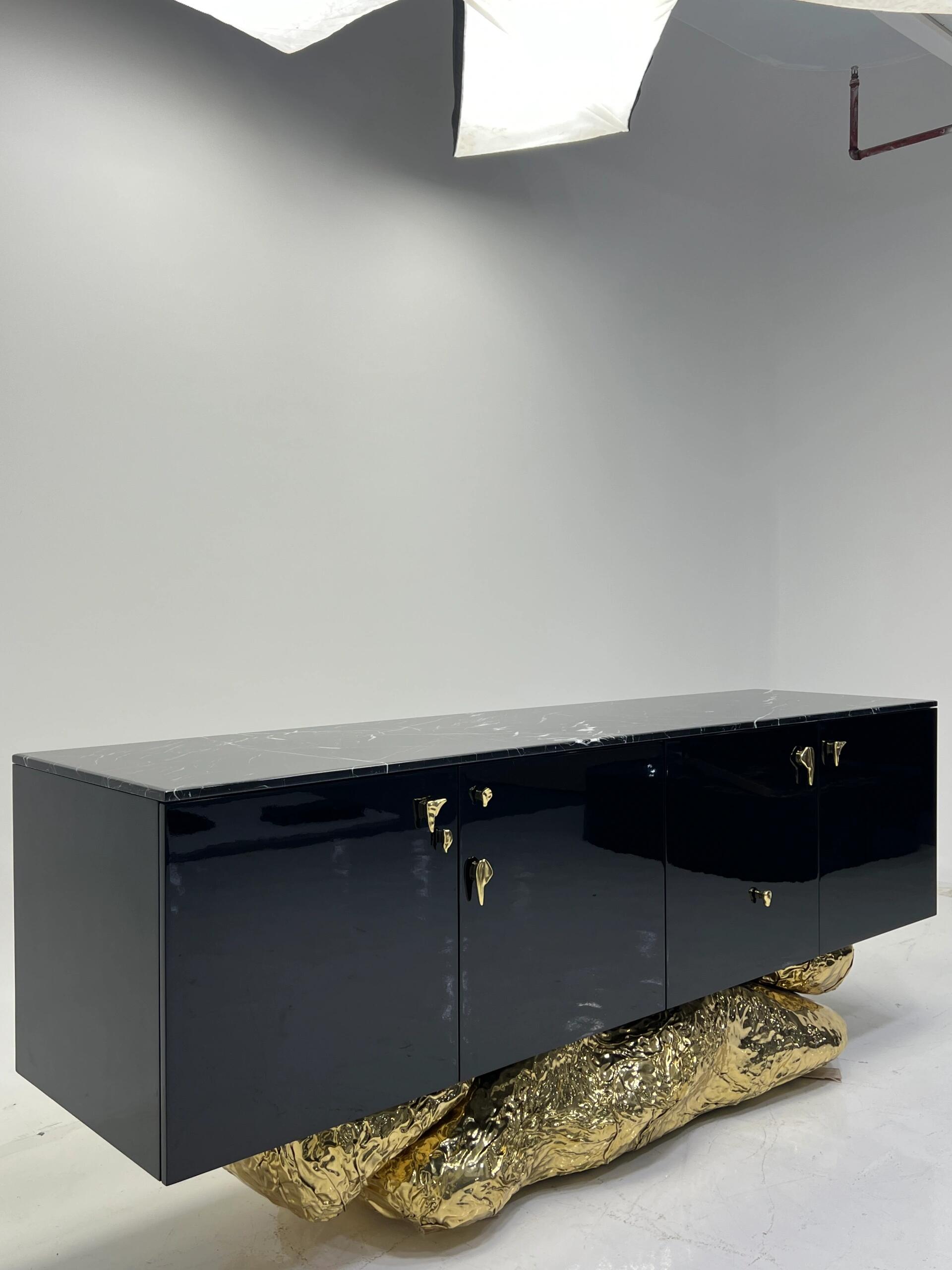 Angra Italian Luxury Solid Wood Marble Decorative Sideboard
