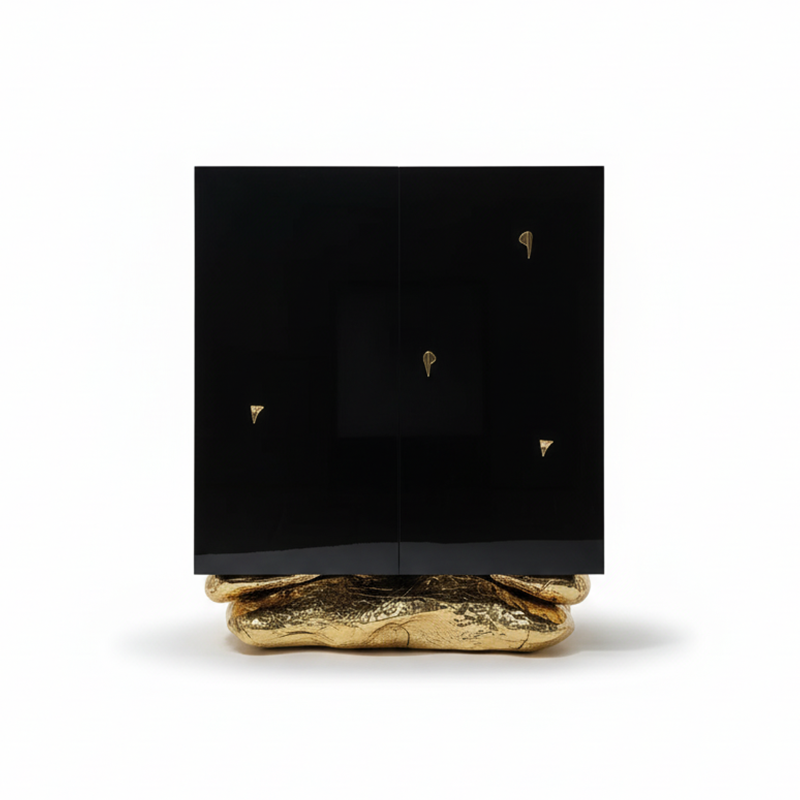 ANGRA Luxurious high-end pure copper solid wood living room cupboard