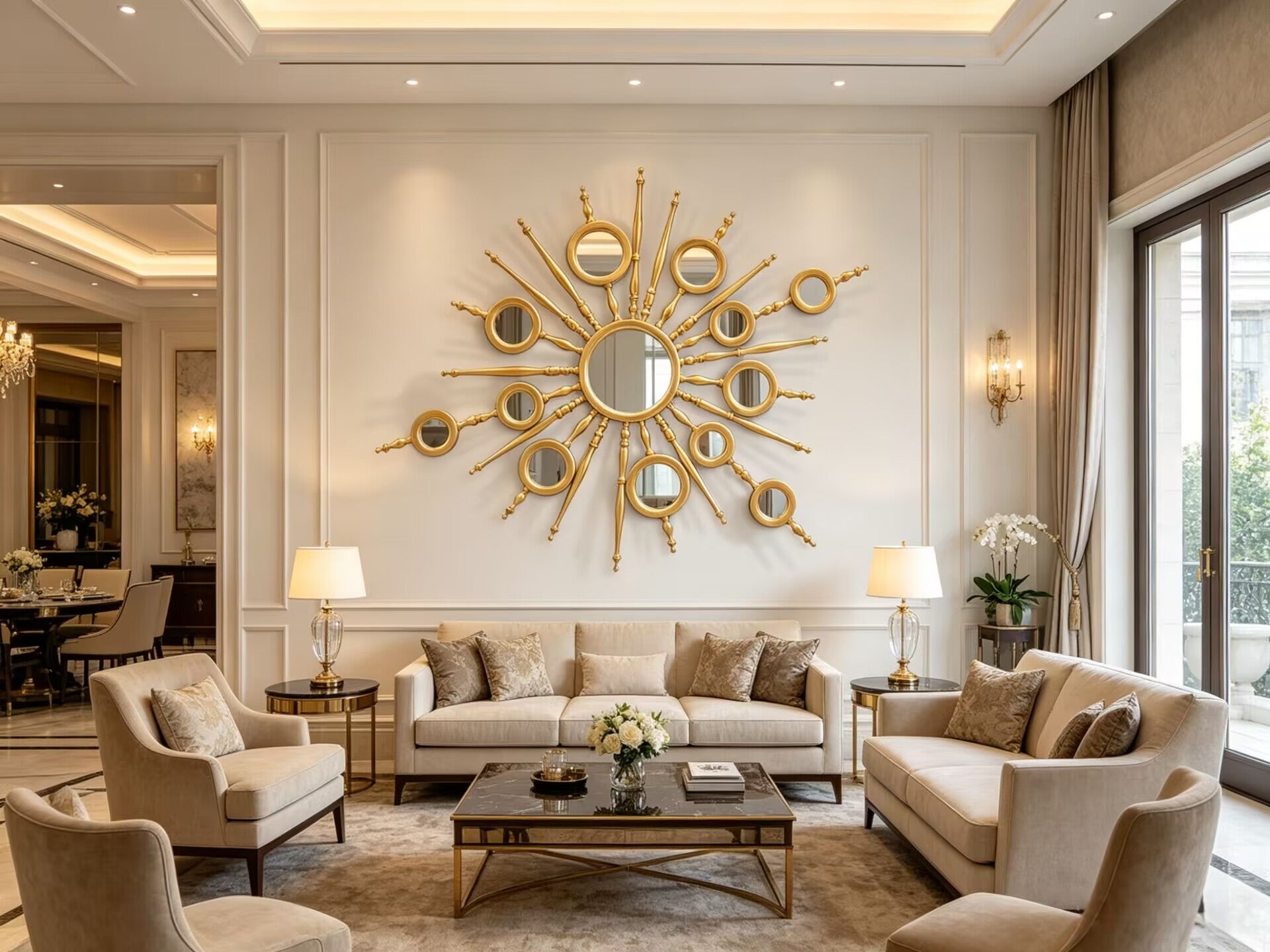 Apollo Unique Designer Minimalist Art Metal Customize Decorative Mirror