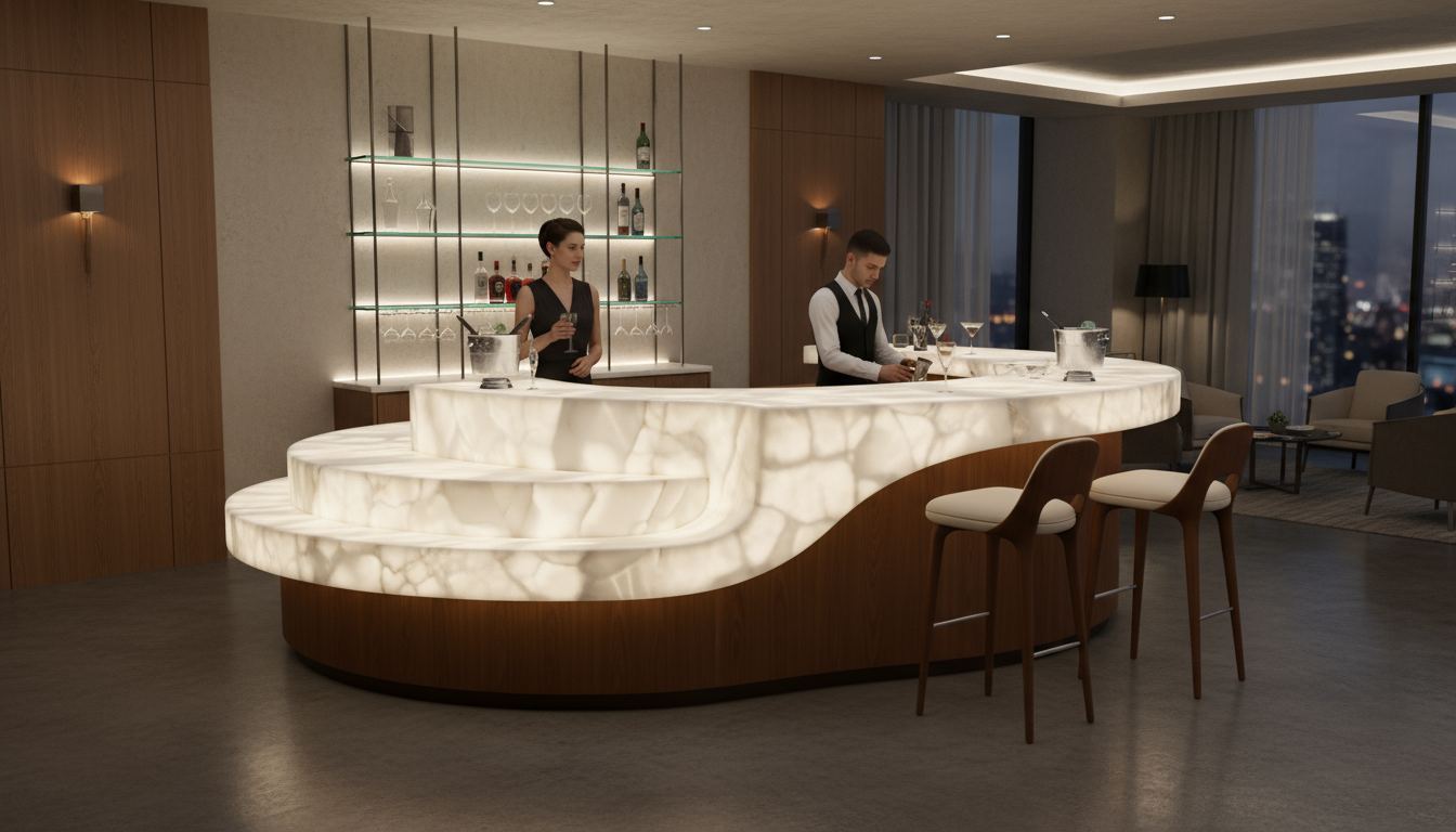 "AURA" Luxury Luxury solid wood art creative marble Bar Counter