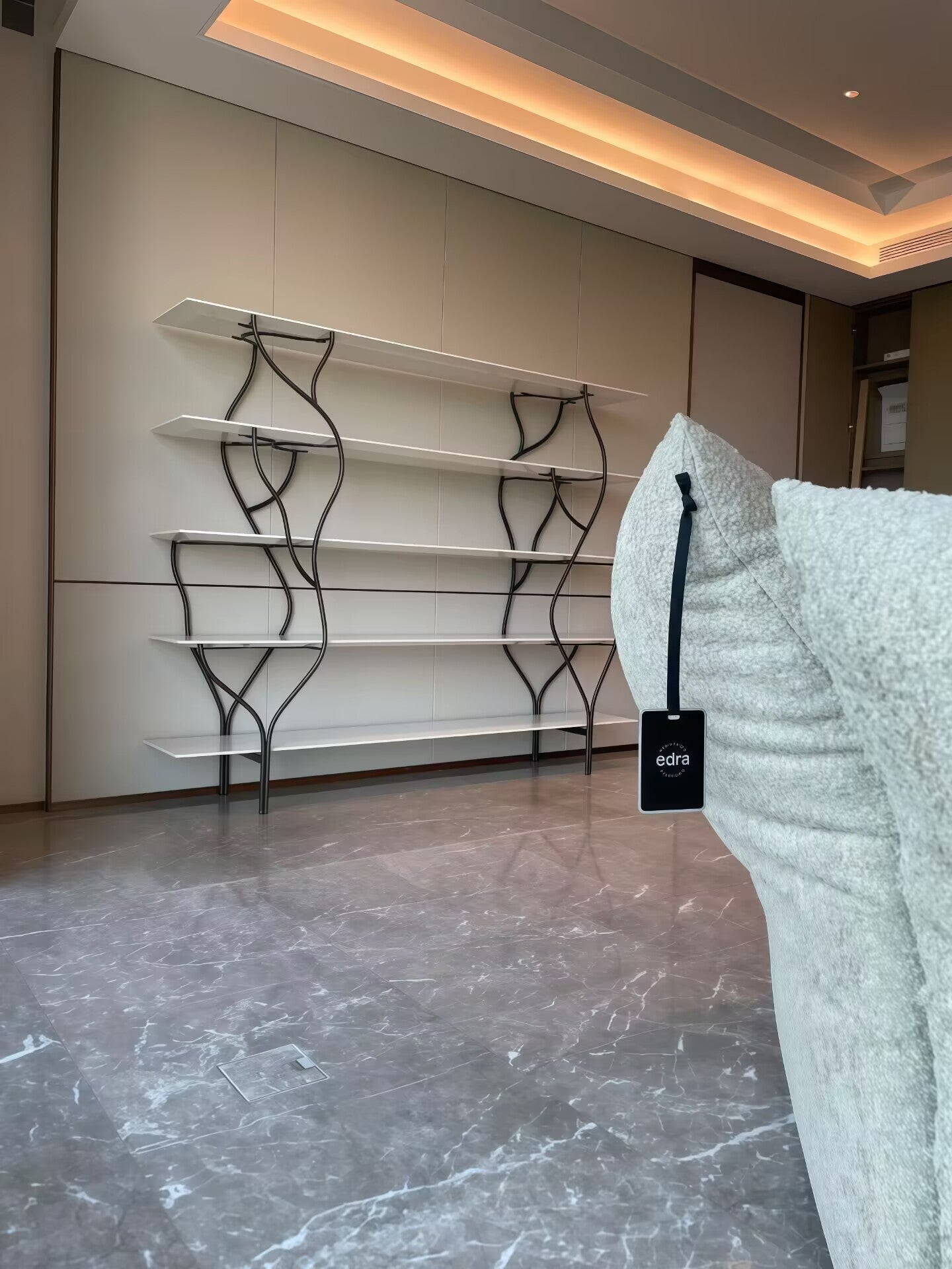 Albero Designer Stainless Steel Luxurious Solid Wood Bookshelf