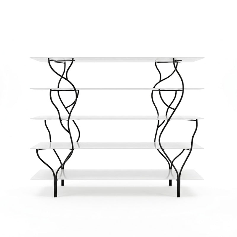 Albero Designer Stainless Steel Luxurious Solid Wood Bookshelf