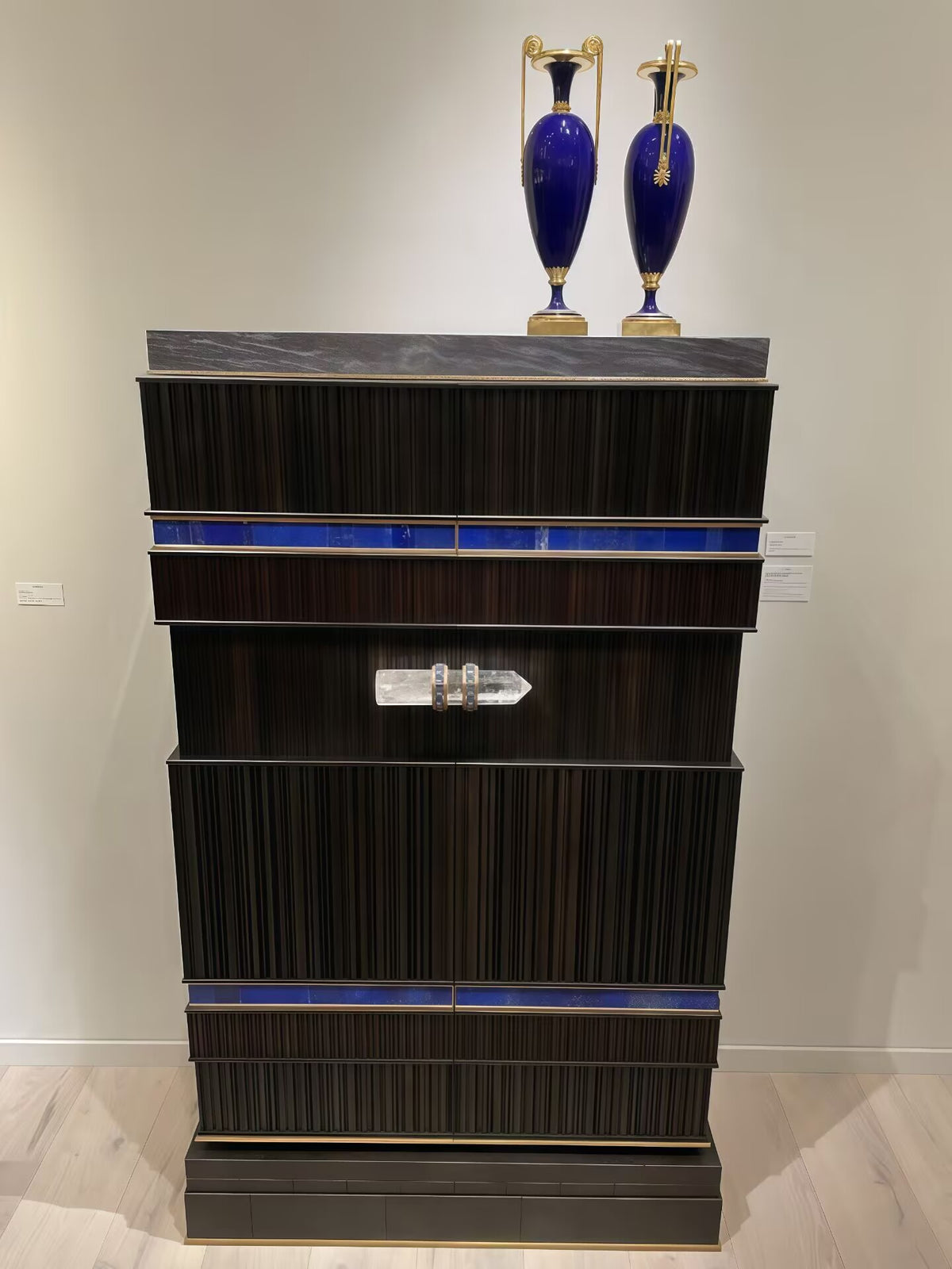 Alexandre Italian Modern Upscale Lapis Lazuli Simple Solid Wood Cabinet