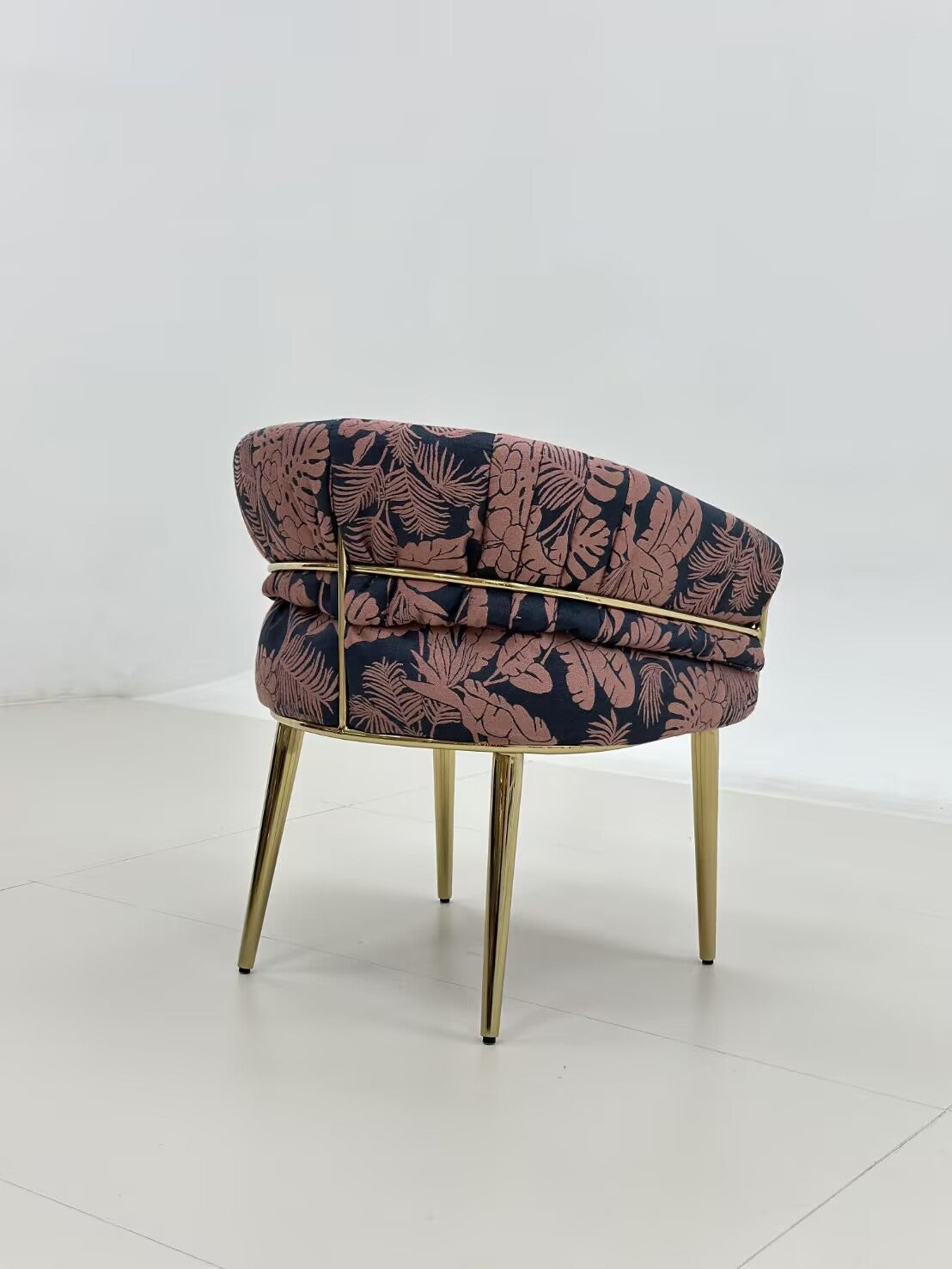 Aminta Artistic High End Creative Fabric Stainless Steel Chair