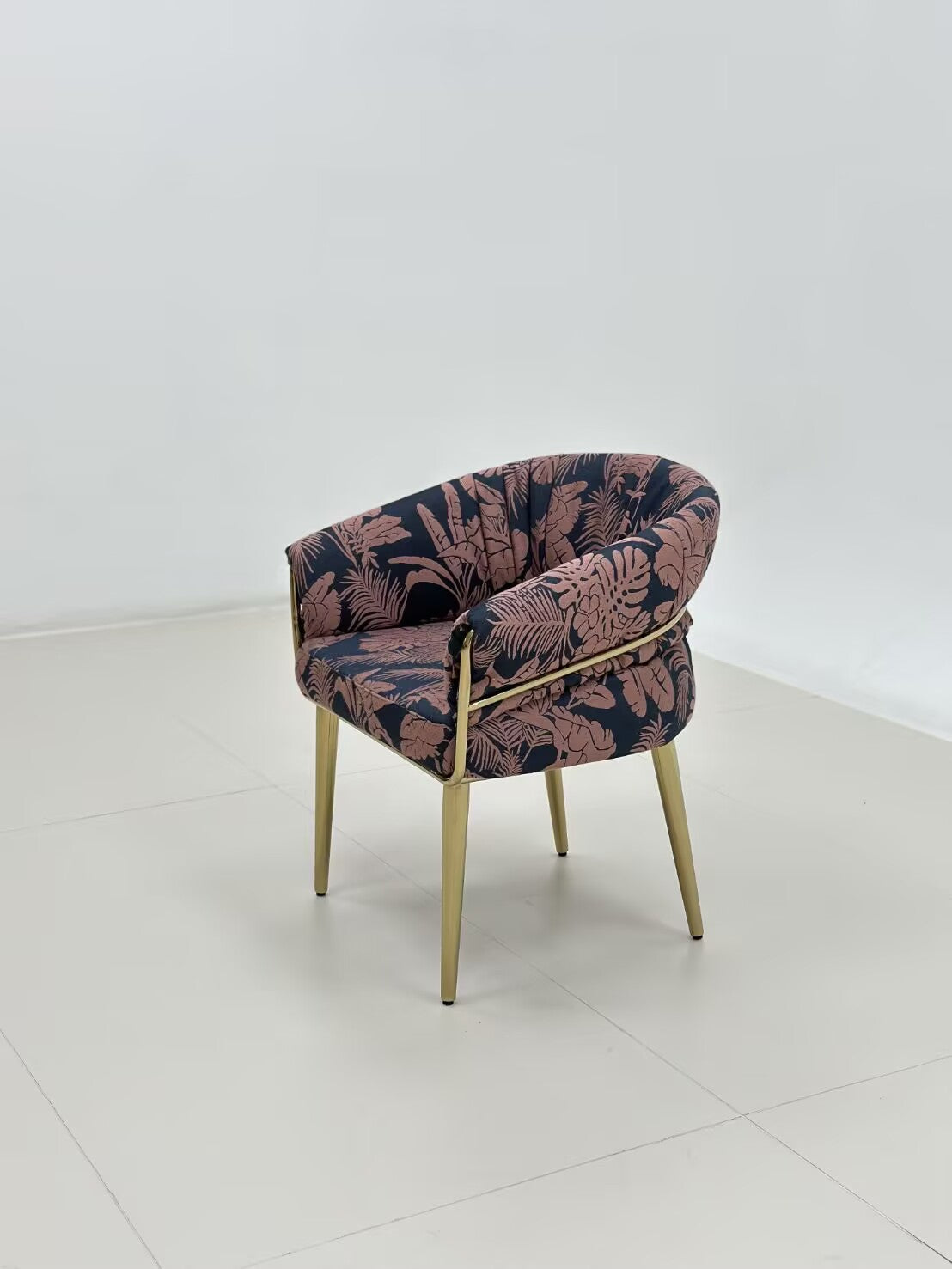 Aminta Artistic High End Creative Fabric Stainless Steel Chair
