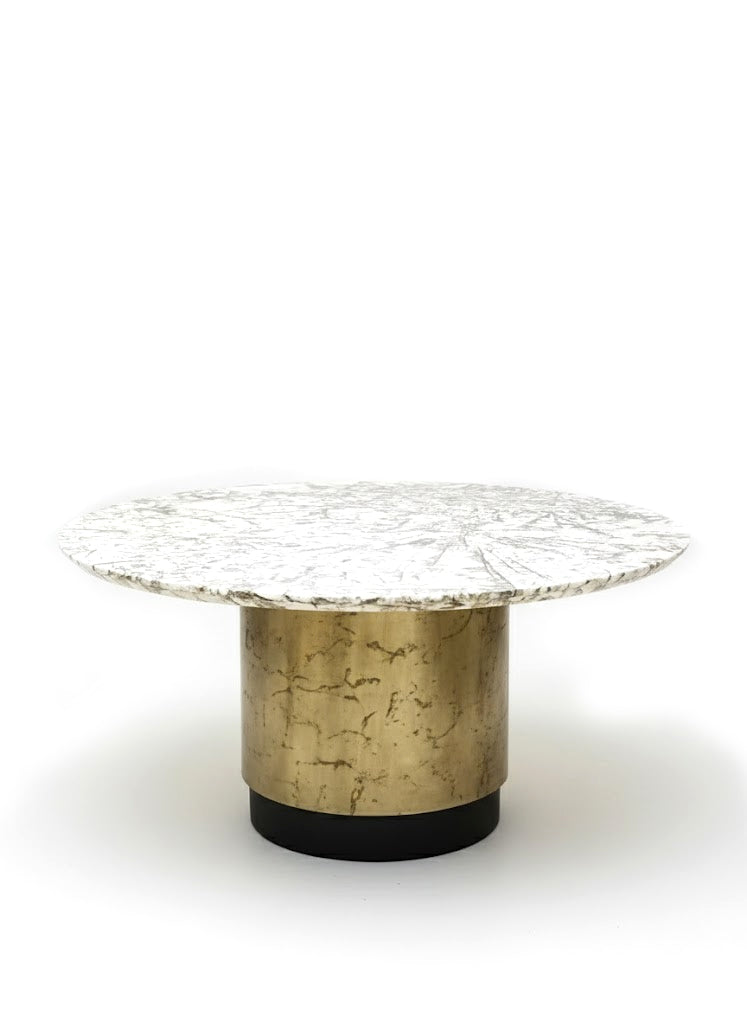 Amos Italian High End Glass Round Stainless Steel Dining Table