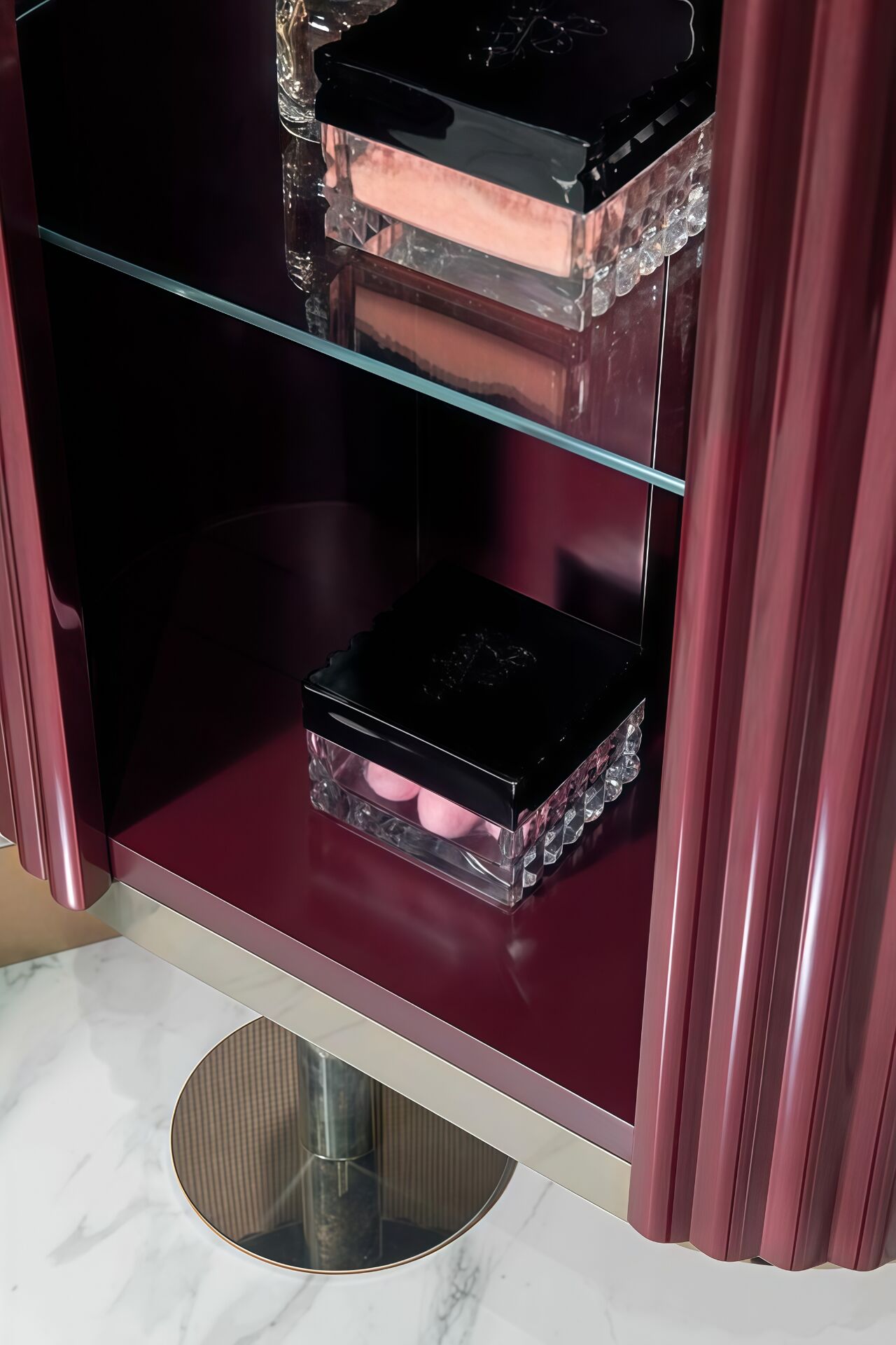 Archimede Italian High End Creative Rotating Stainless Steel Wine Cabinet