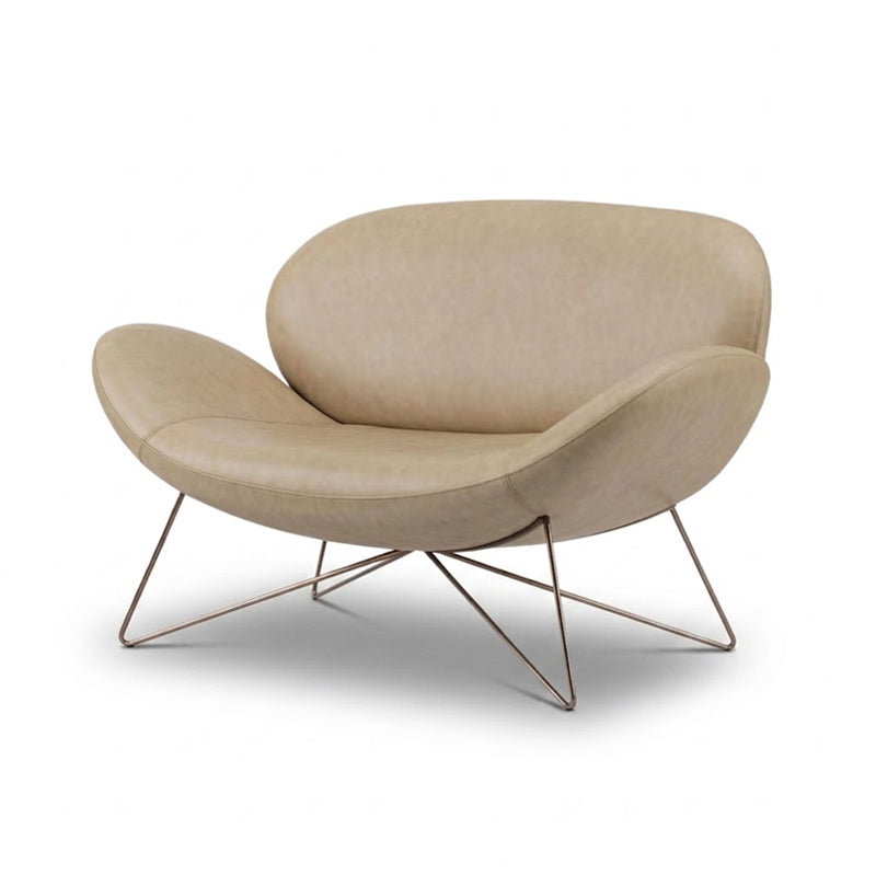 Villa Living Room Designer Upscale Metallic Leather Customize Armchair