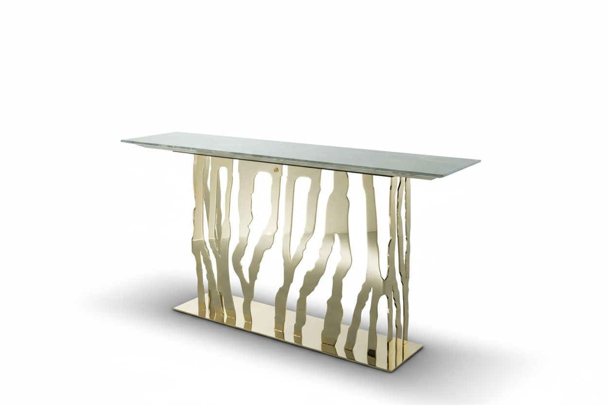 Wild corrugated stainless steel B-52 console