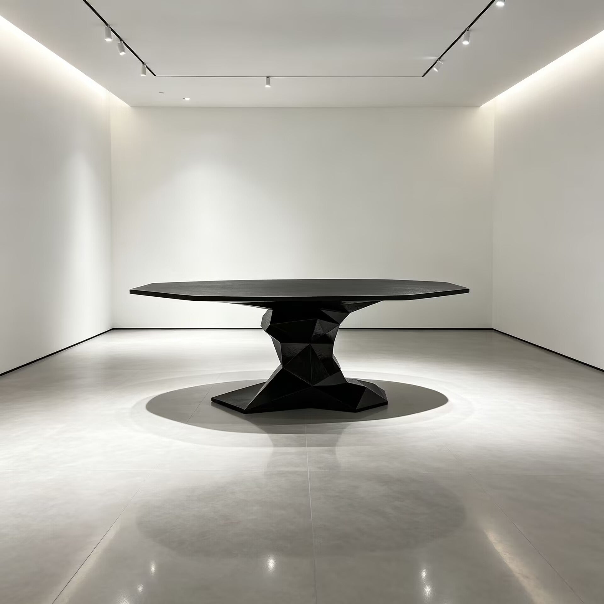 Bonsai Unique Geometric Creativity Solid Wood Black Dining Table