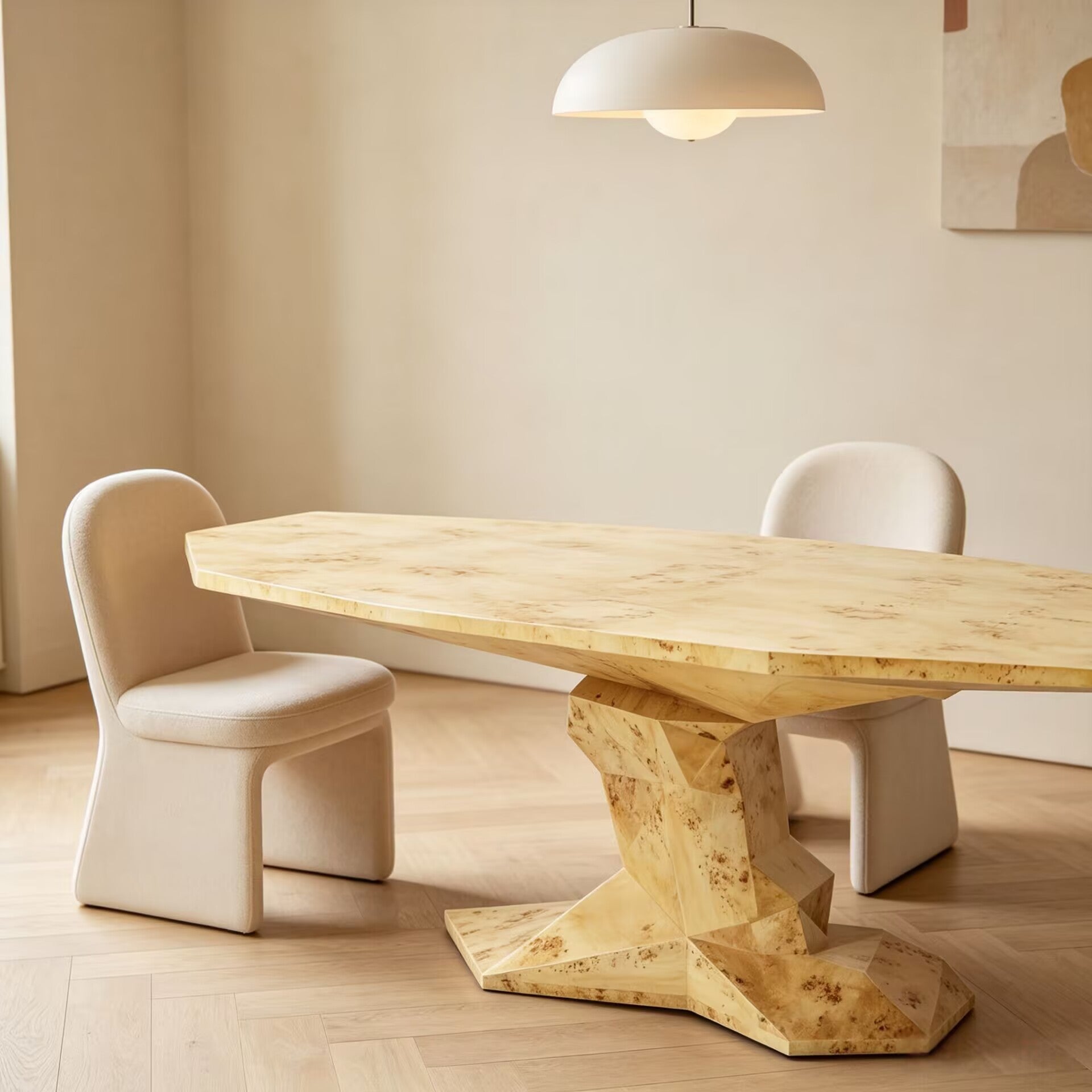 Bonsai Designer Upscale Creative Geometry Solid Wood Dining Table