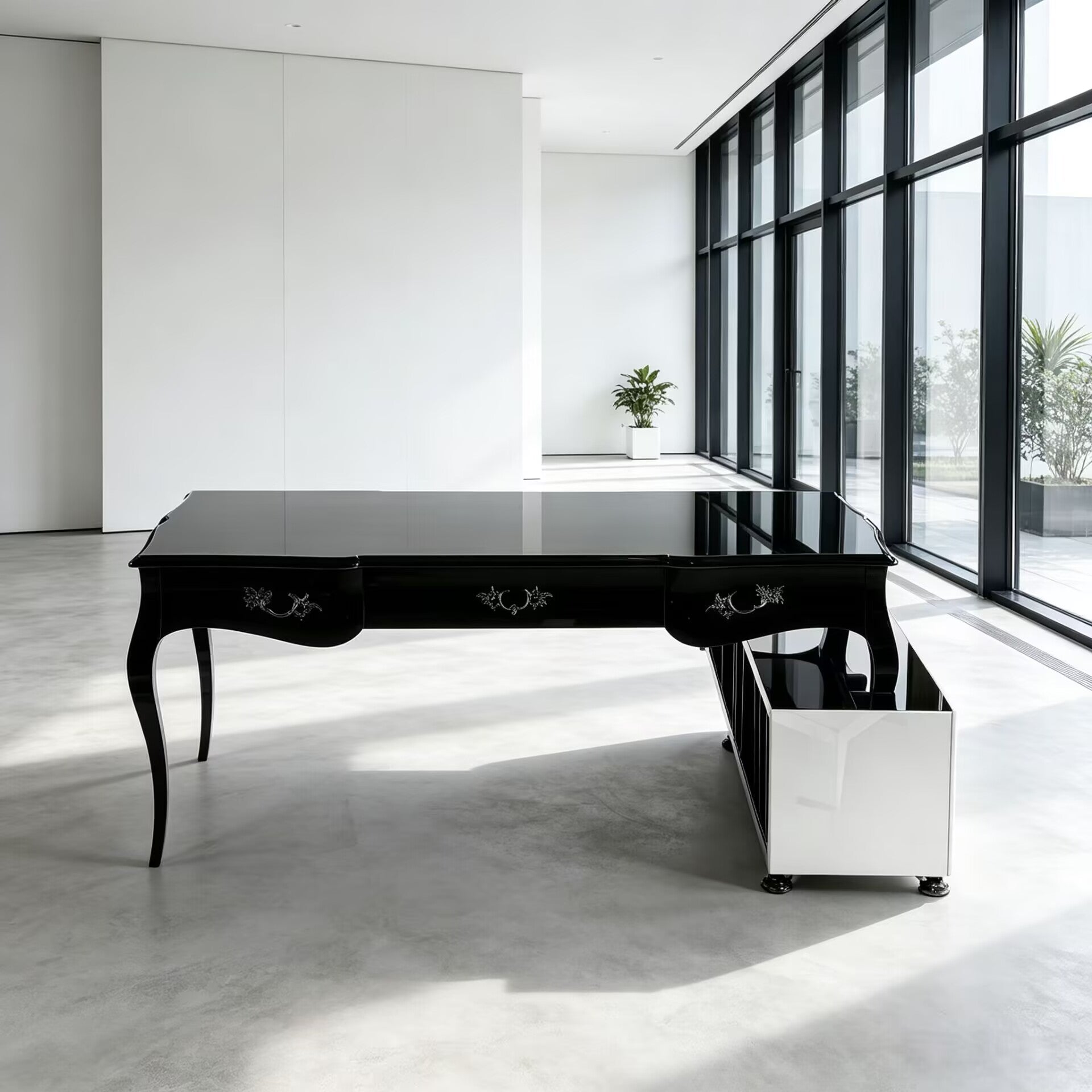 Boulevard Italian High-End Solid Wood Creativity Black Office Desk