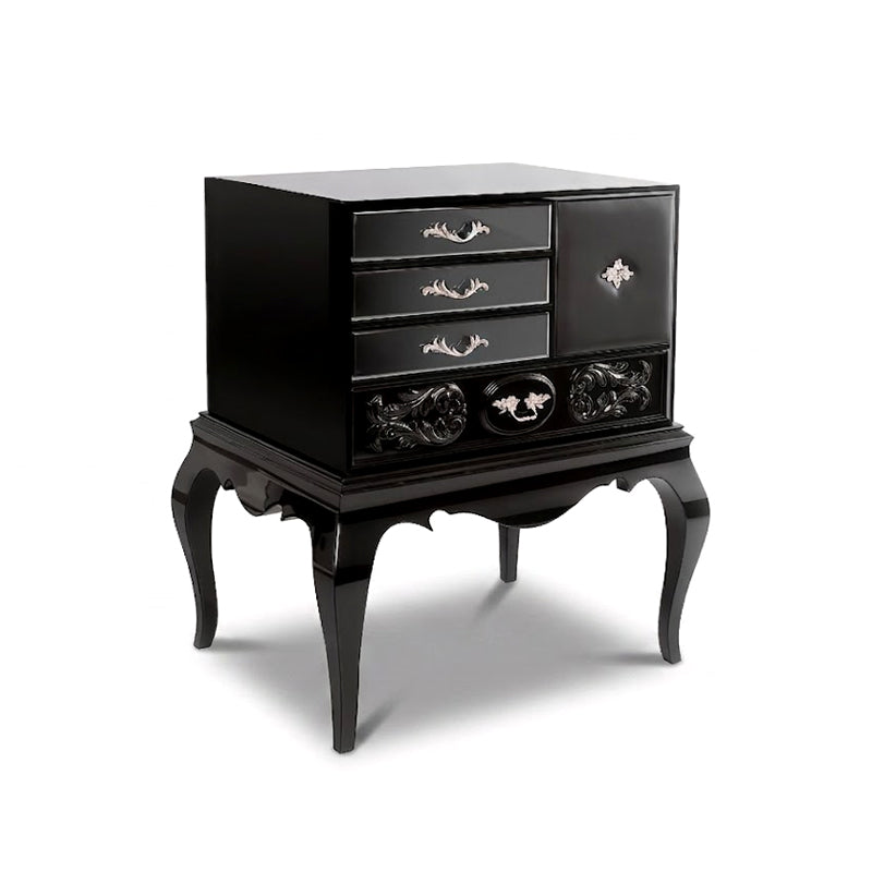 Brooklyn Villa Bedroom Luxury Artistic Solid Wood Bedside Table