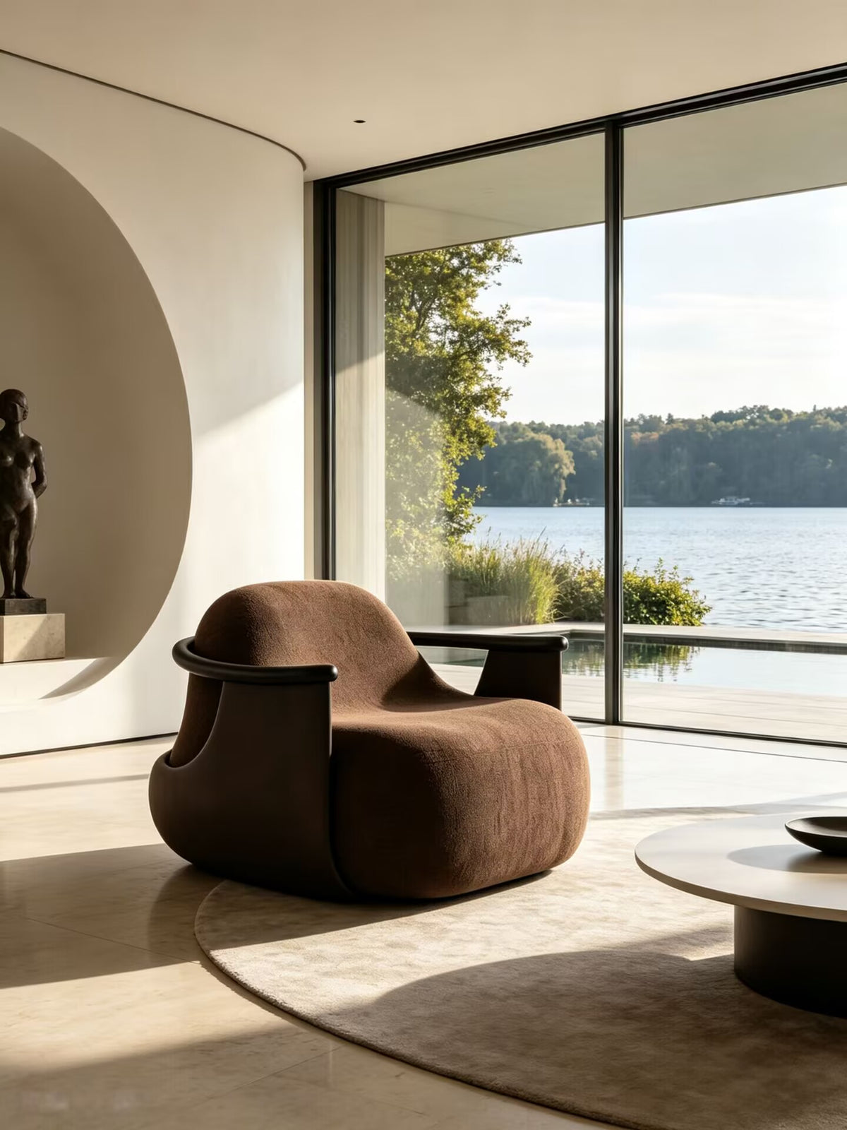 Balaio High-End Artistic Luxury Minimalist Solid Wood Fabric Sofa Chair