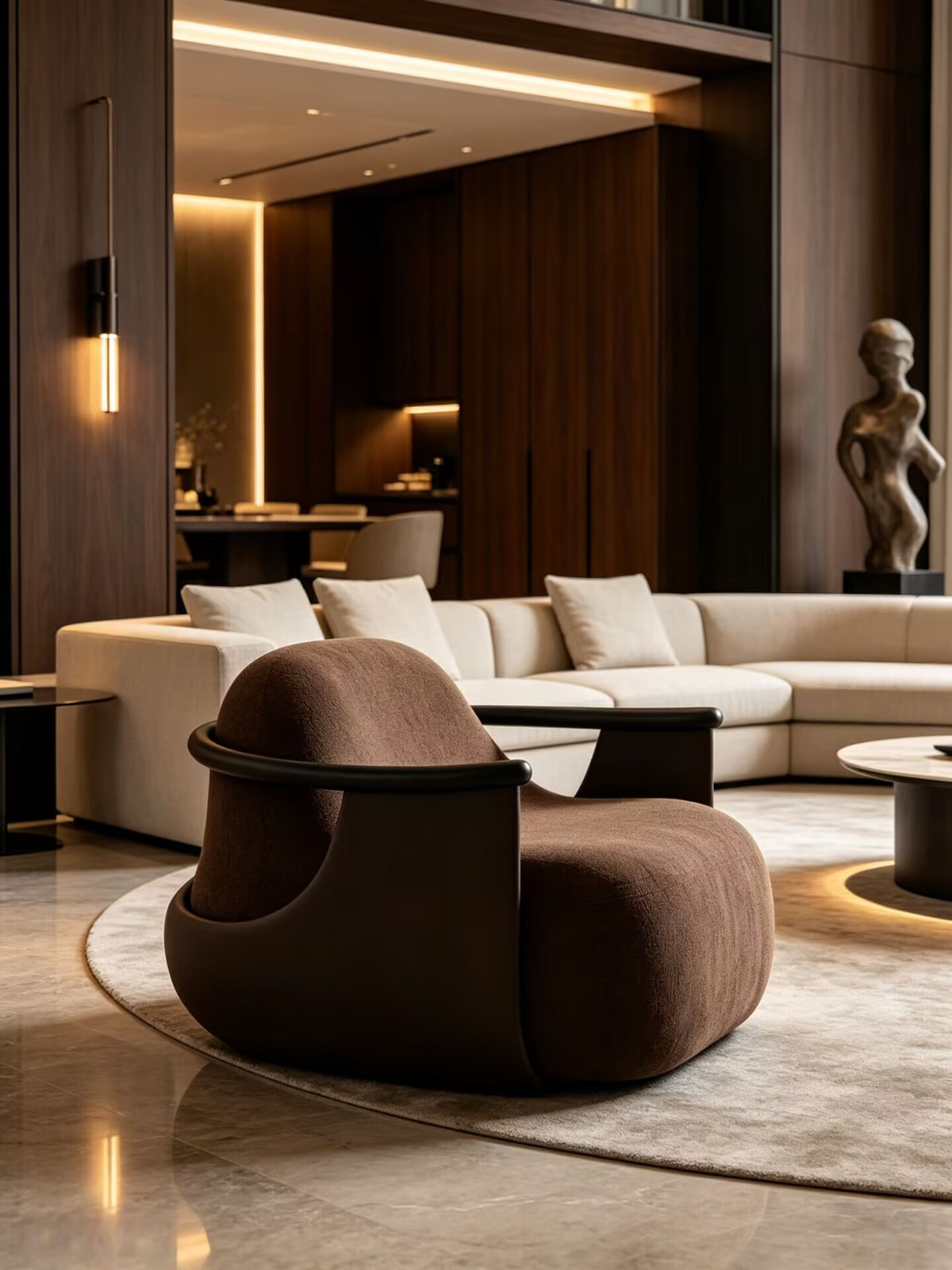 Balaio High-End Artistic Luxury Minimalist Solid Wood Fabric Sofa Chair