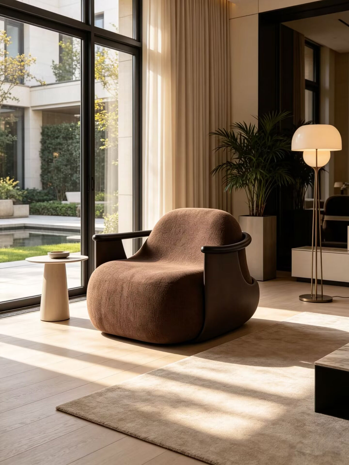 Balaio High-End Artistic Luxury Minimalist Solid Wood Fabric Sofa Chair