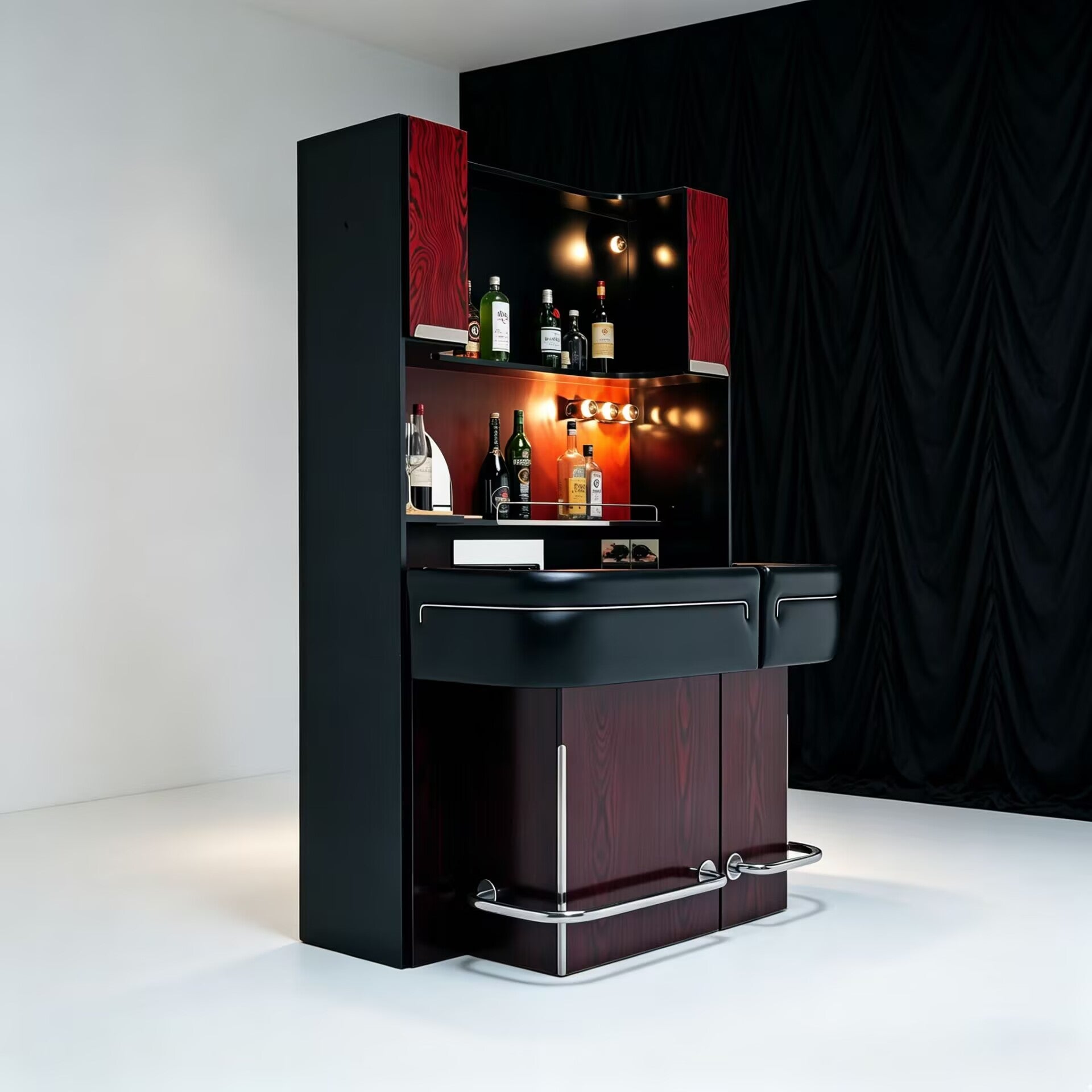 Designer Luxurious Solid Wood Upscale Leather Customize Bar Counter