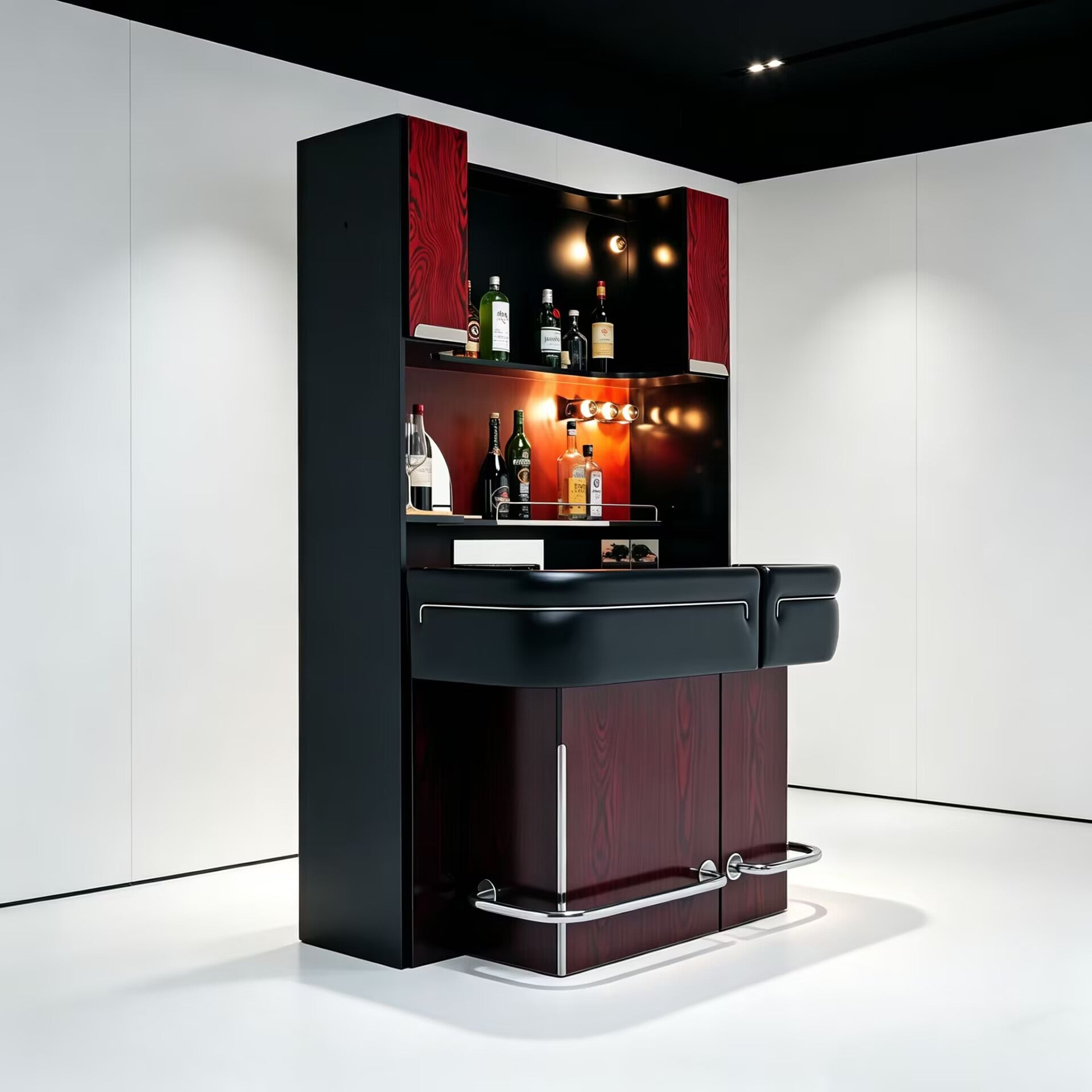 Designer Luxurious Solid Wood Upscale Leather Customize Bar Counter