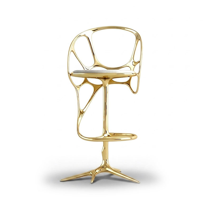 Luxury Designer Artistic Irregular Upscale Customize Metal Bar Stool
