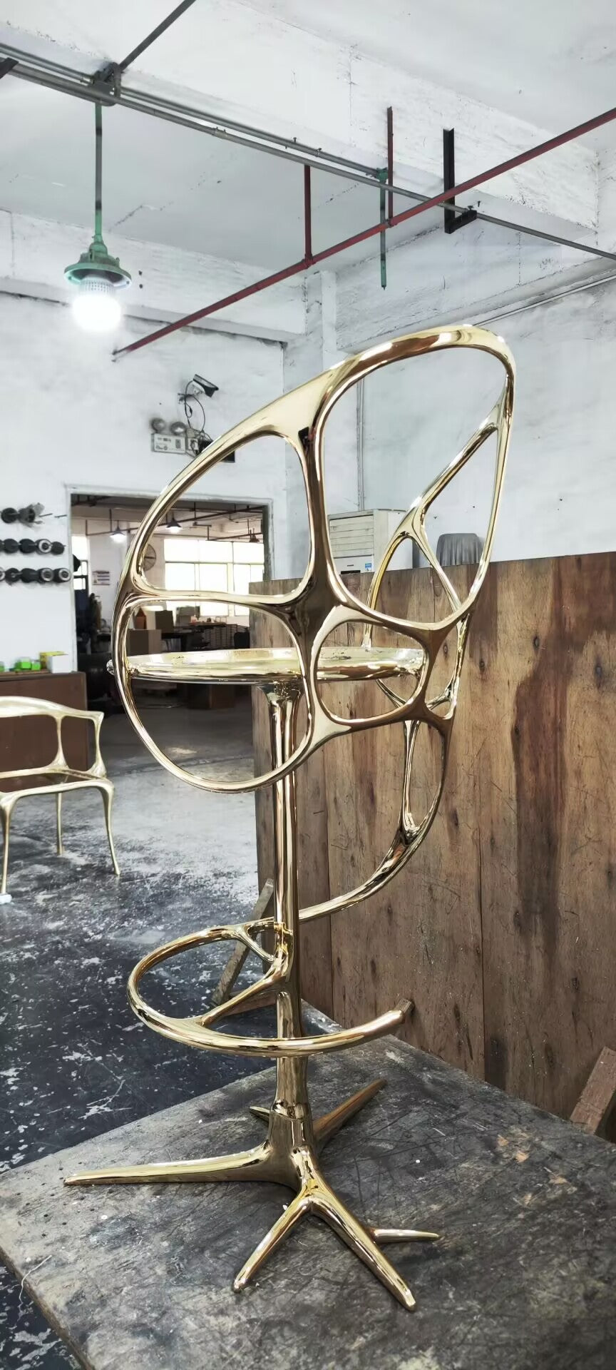 Luxury Designer Artistic Irregular Upscale Customize Metal Bar Stool