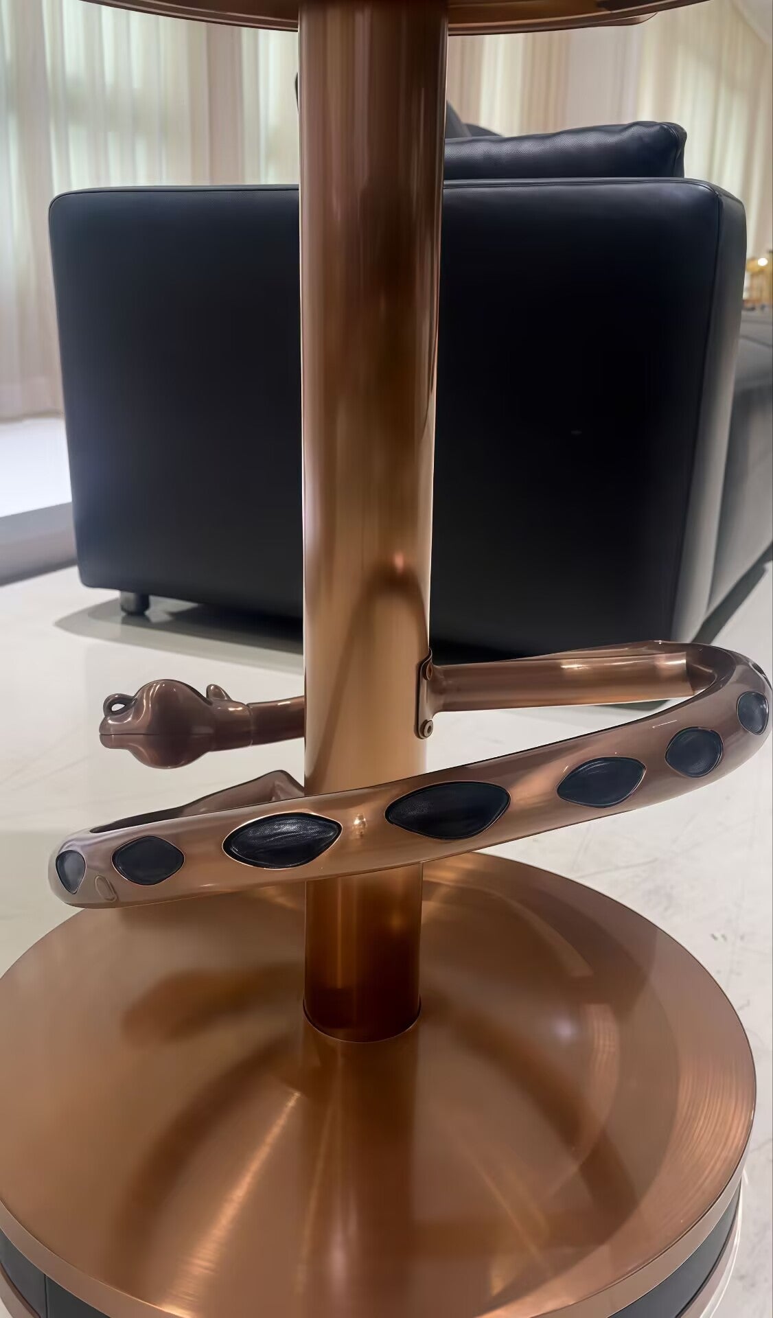 Designer Unique Artistic Cheetah High-End Genuine Leather Bar Stool
