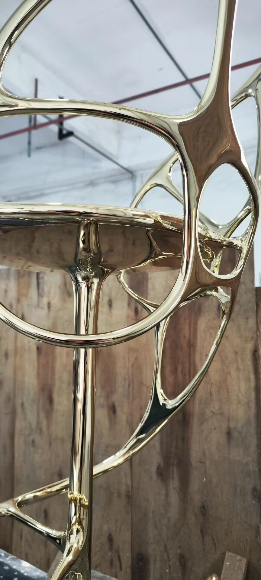 Luxury Designer Artistic Irregular Upscale Customize Metal Bar Stool