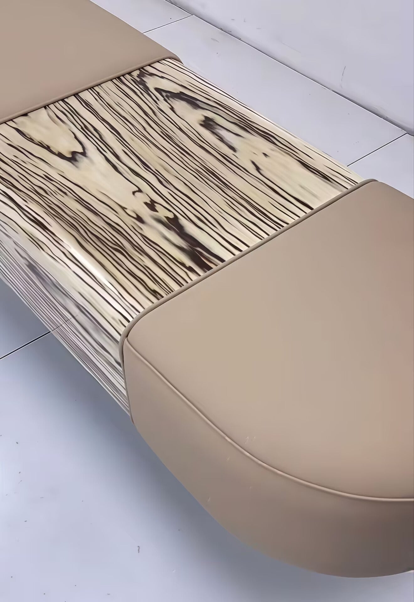 Luxurious High-End Leather Simplicity Solid Wood Bed-End Bench
