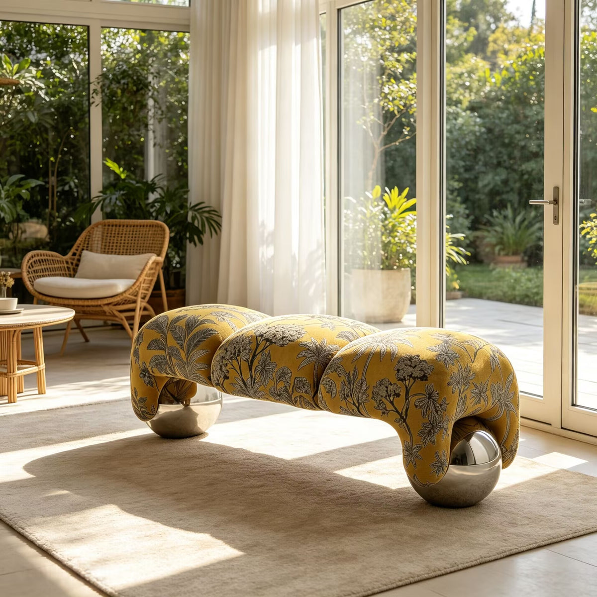 Bedroom Modern Minimalist Fabric Irregular Creativity Bed End Bench