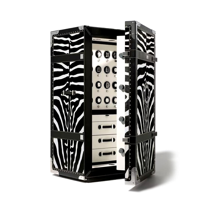 Bel Air Luxurious Creativity Solid Wood Zebra Stripes Leather Safe