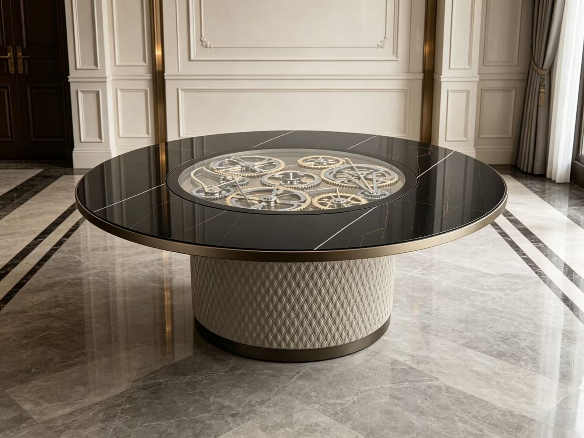 Big Ben 72 Designer Marble Customize Mechanical Dining Table