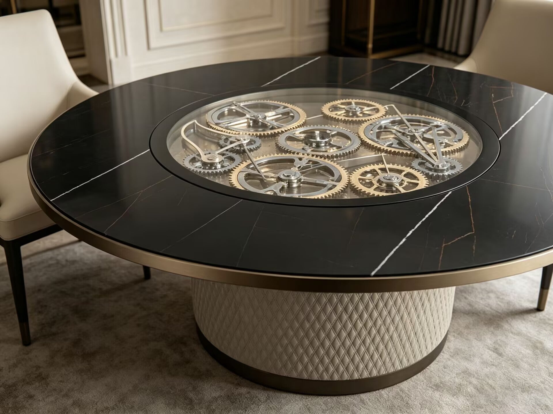 Big Ben 72 Designer Marble Customize Mechanical Dining Table