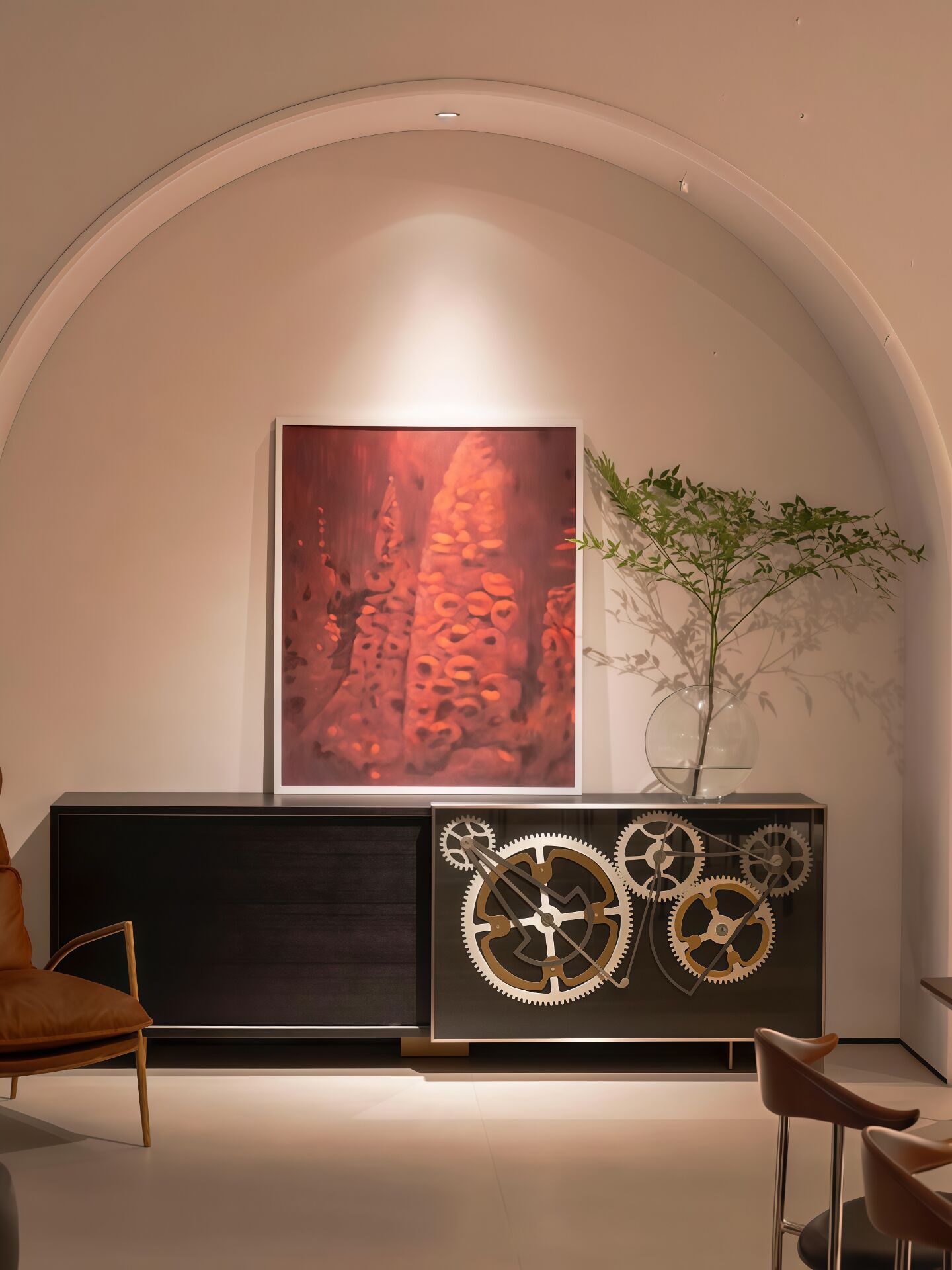 Bigben Artistic Stainless Steel Designer High End Solid Wood Sideboard