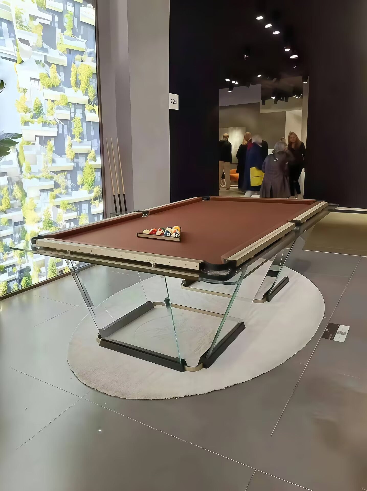 Villa Entertainment Room Designer Solid Wood Glass Billiard Table