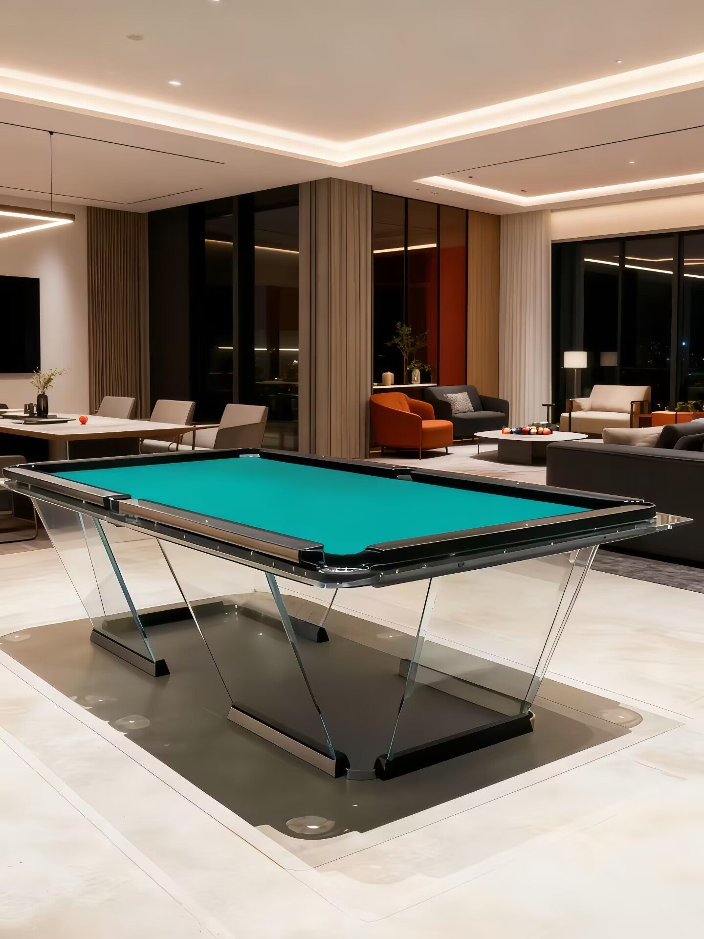 Villa Entertainment Room Designer Solid Wood Glass Billiard Table