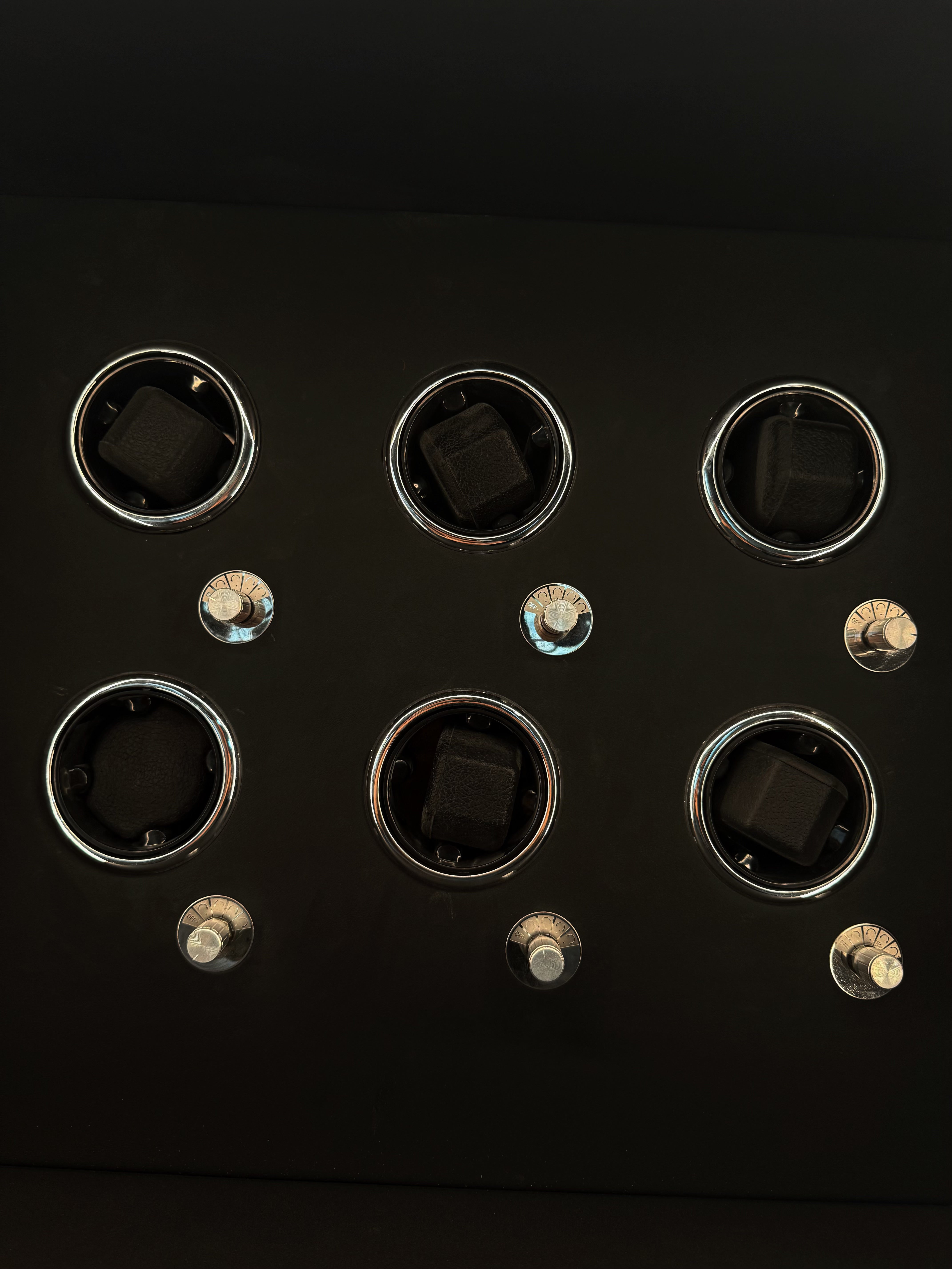 Black Leather Electronic combination lock safe Italian design