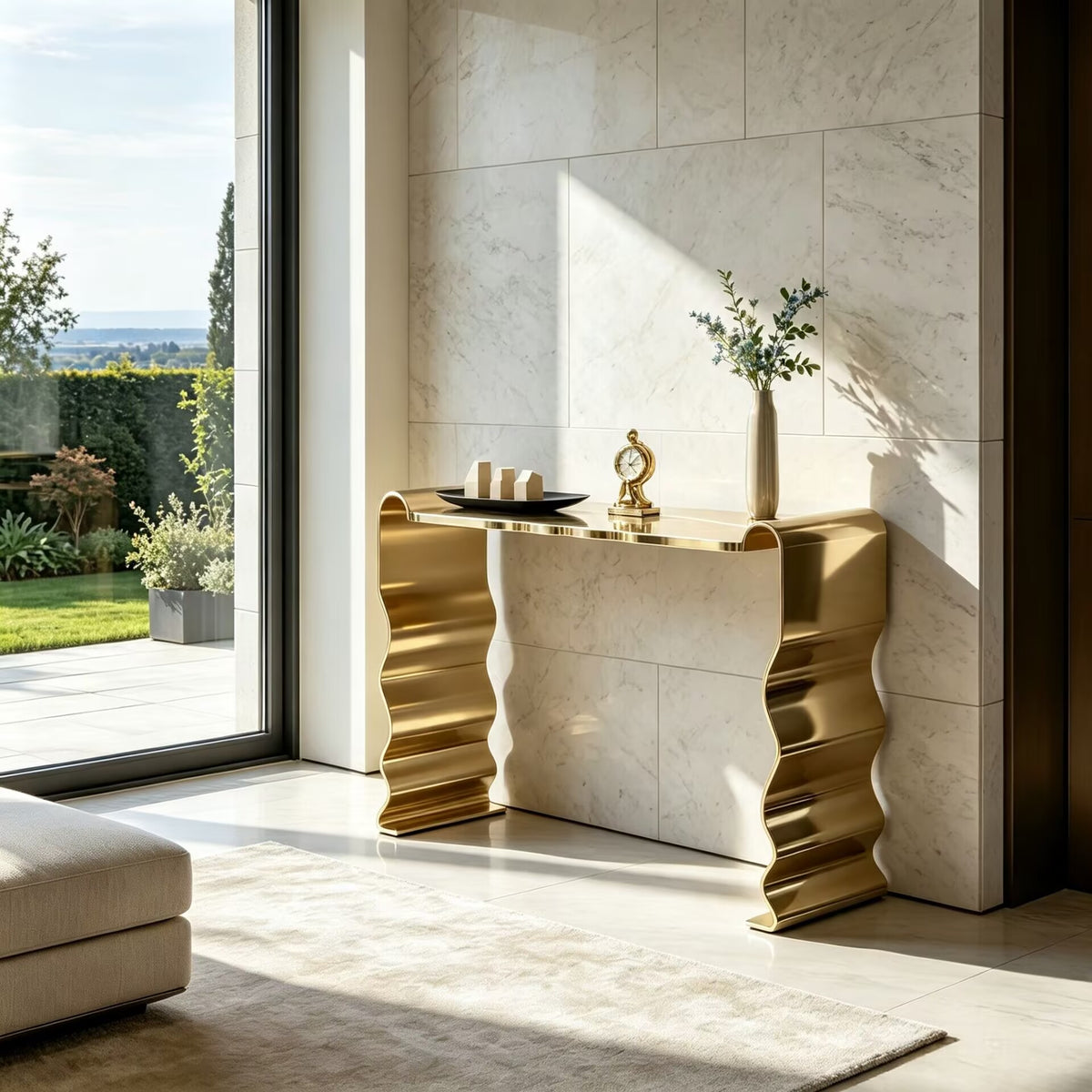 Bolero Villa Living Room High-End Creativity Metal Gold Console