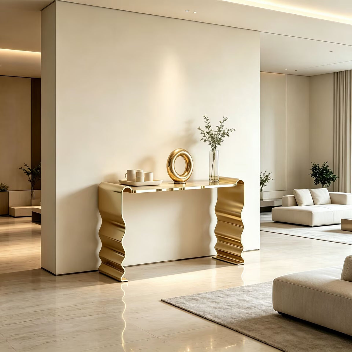 Bolero Villa Living Room High-End Creativity Metal Gold Console