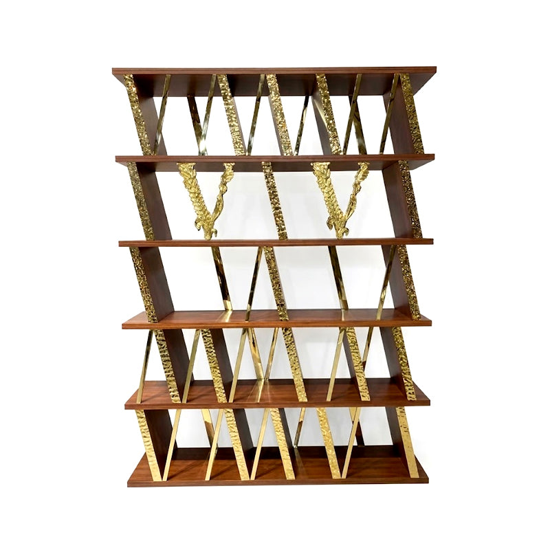 Italian Living Room Simplicity Solid Wood Upscale Metal Bookshelf