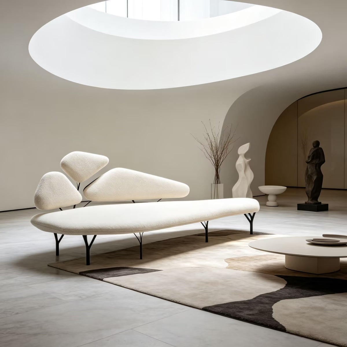 Borghese Villa Living Room Irregular Artistic Customize Fabric Sofa
