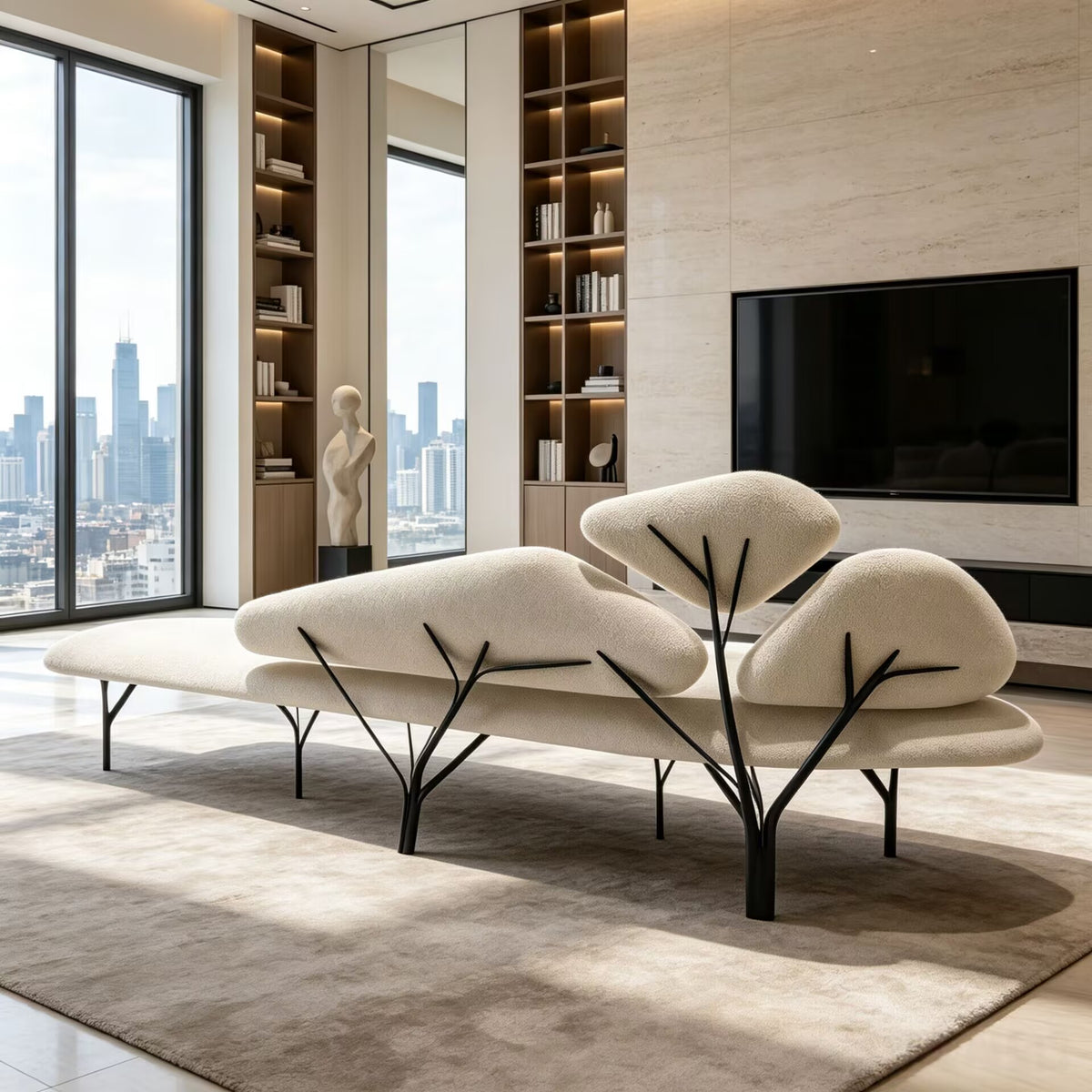 Borghese Villa Living Room Irregular Artistic Customize Fabric Sofa