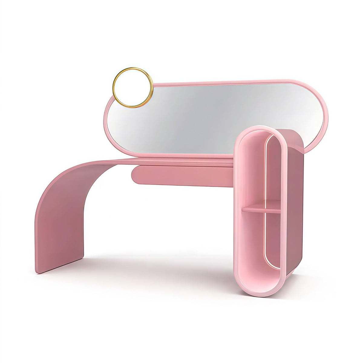 Bubble Gum Bedroom Creativity Irregular Solid Wood Pink Dressing Table