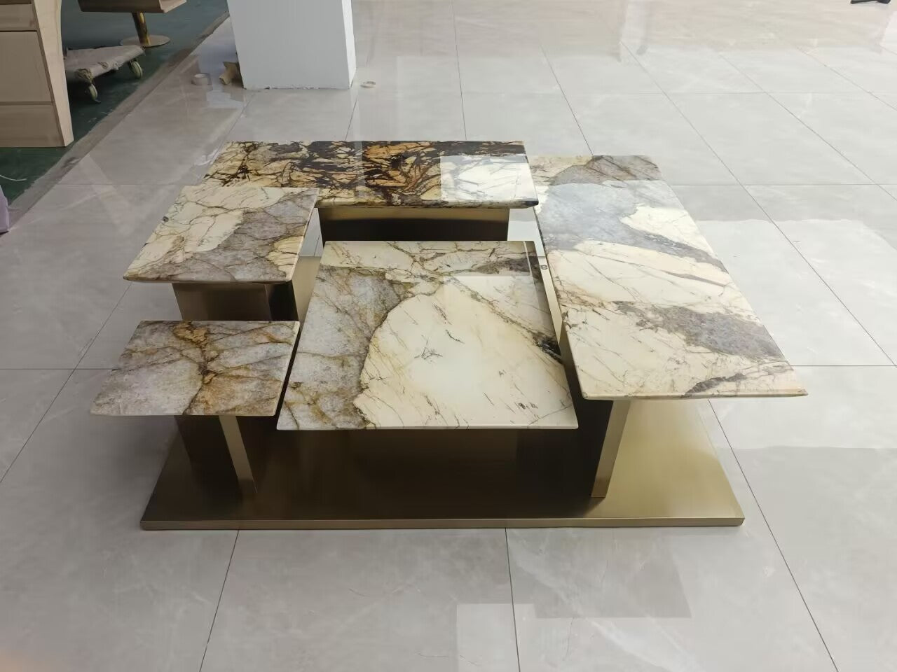 Building Artistic Creative Natural Marble Irregular Shapes Coffee Table